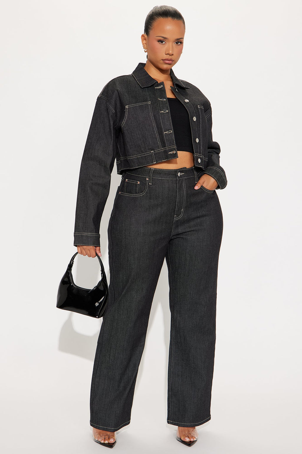 CiCi Stretch Denim Jacket - Black