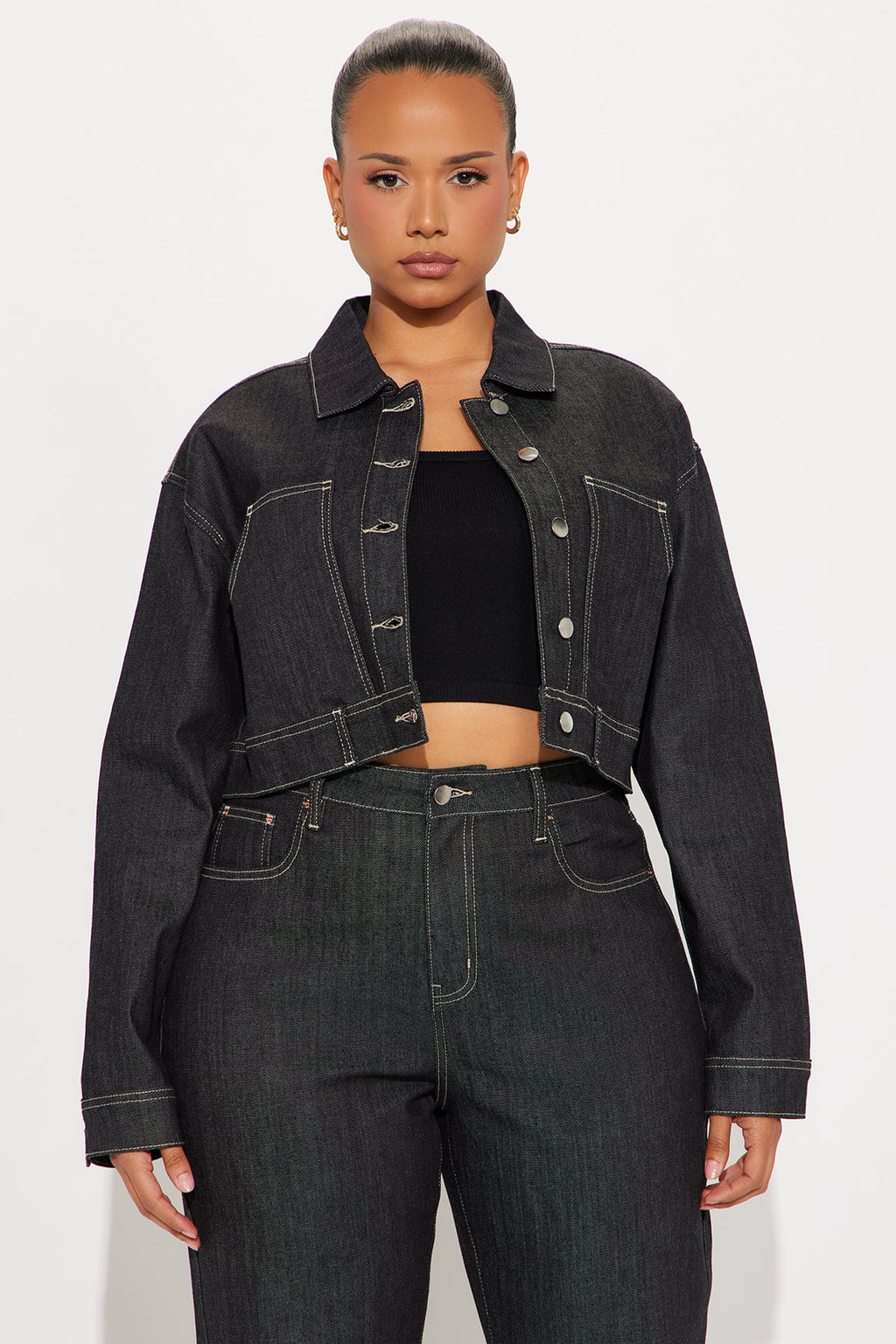 CiCi Stretch Denim Jacket - Black
