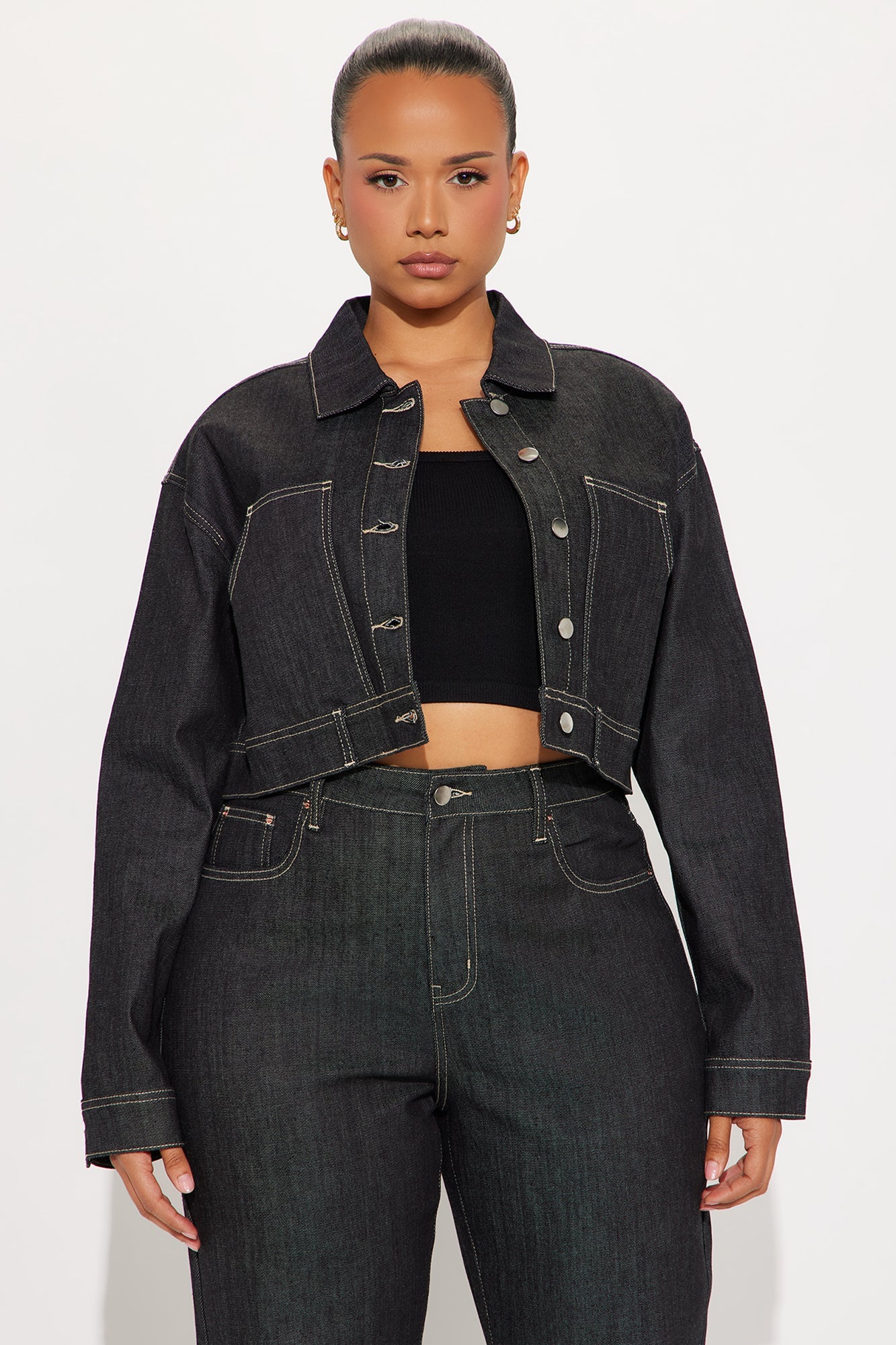CiCi Stretch Denim Jacket - Black