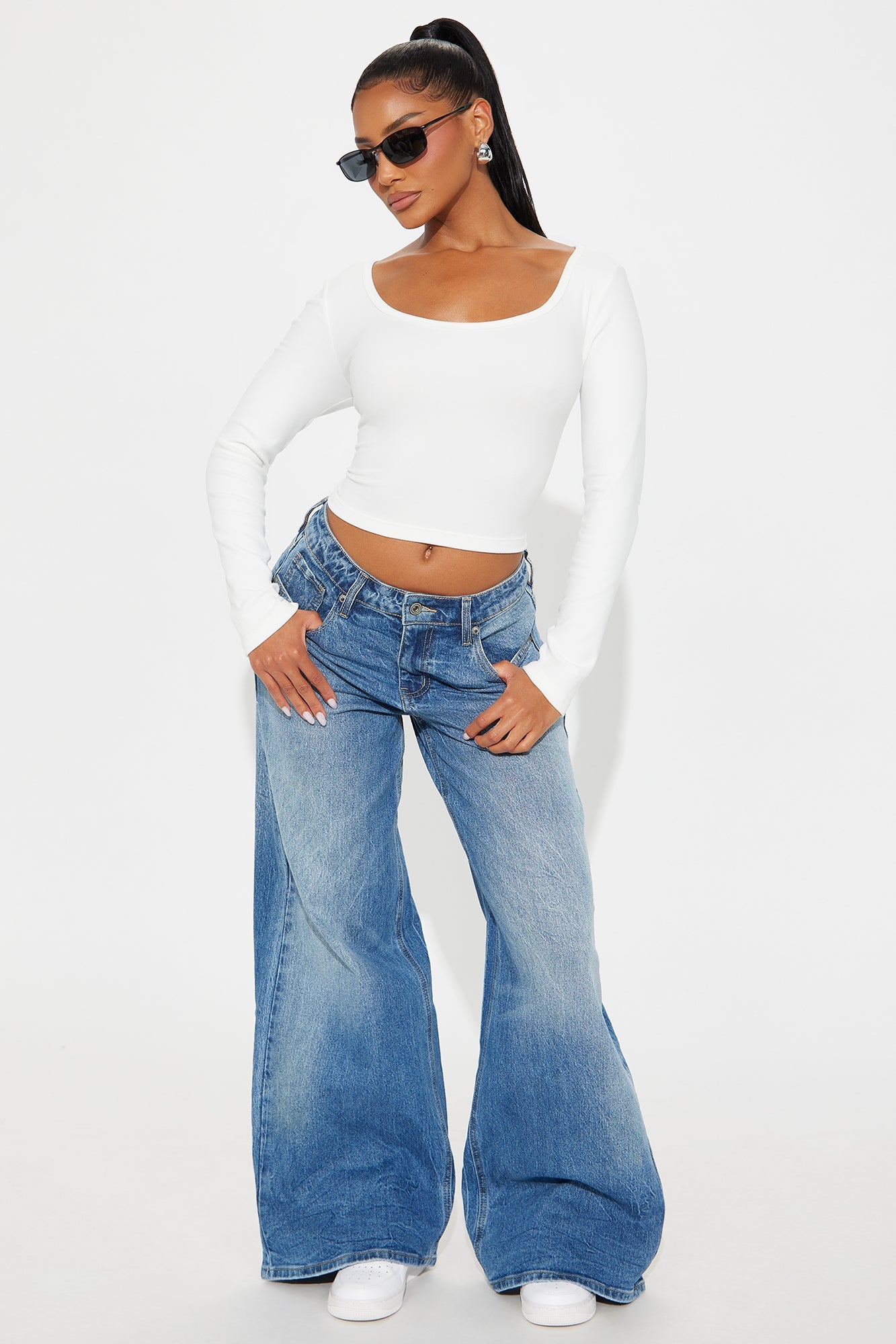 Gia Scoop Neck Double Lined Top - Off White