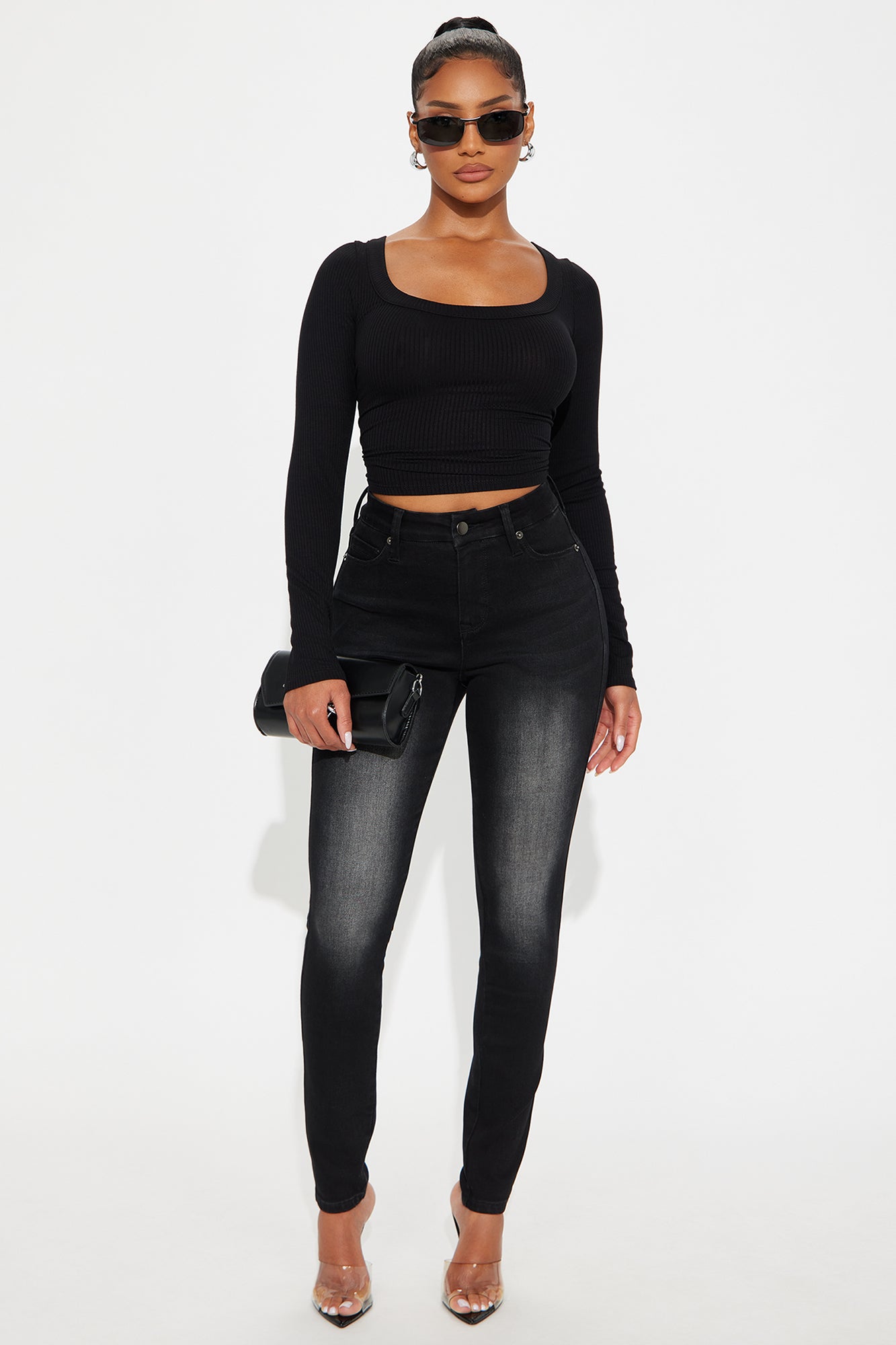Hold You In Compression Skinny Jean - Black Wash