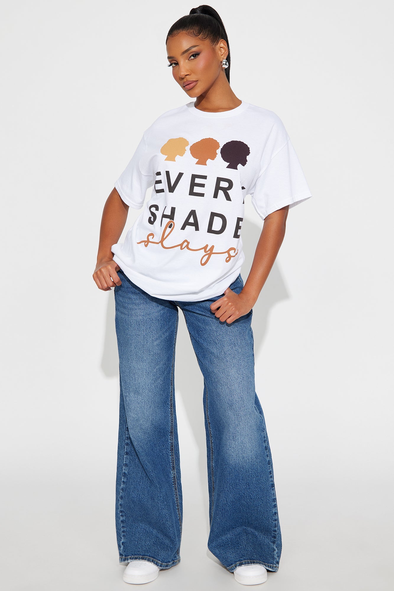 Every Shade Slays Oversize Tee - White