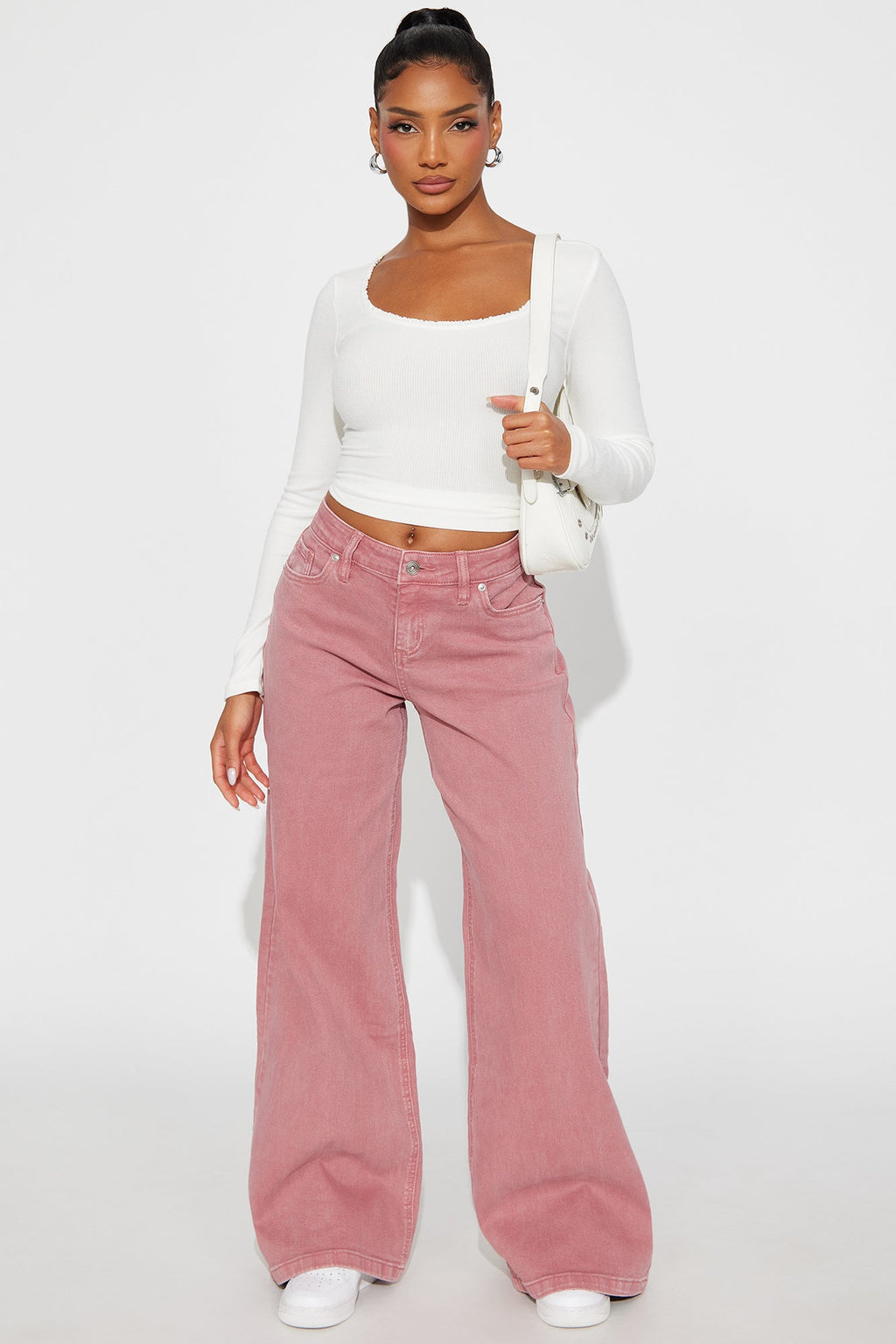 Full Of Love Wide Leg Jeans - Rose