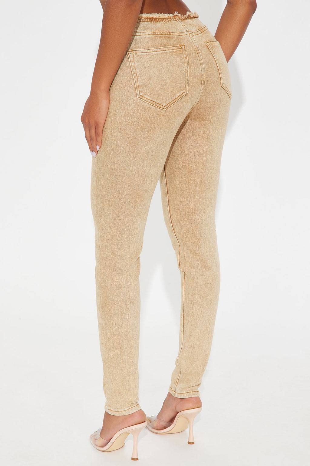 Highly Motivated Low Rise Skinny Jeans - Tan