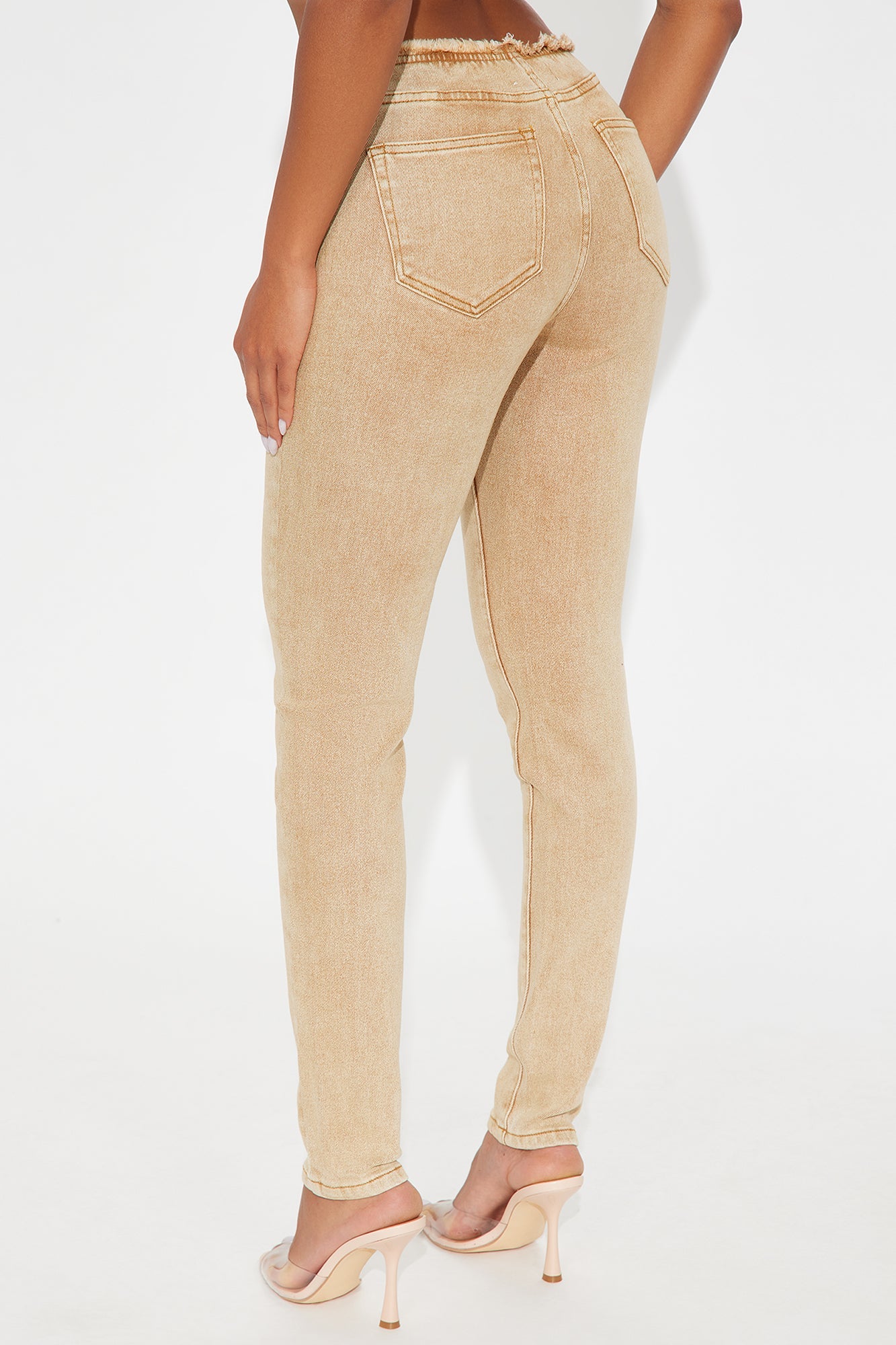 Highly Motivated Low Rise Skinny Jeans - Tan