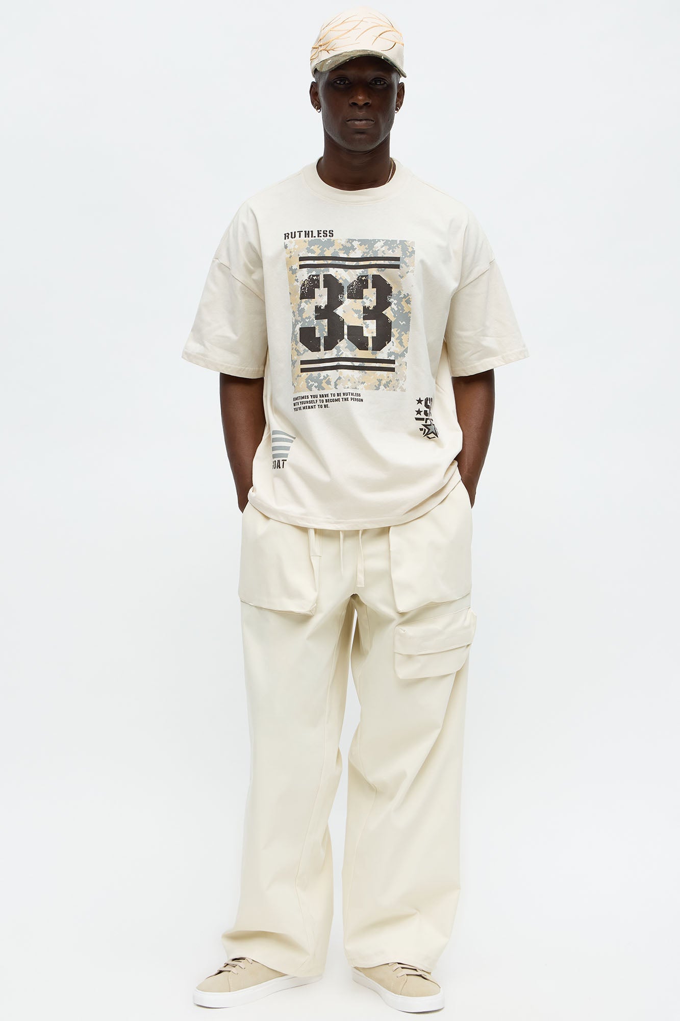 Ruthless Tactics Oversized Short Sleeve Tee - Off White