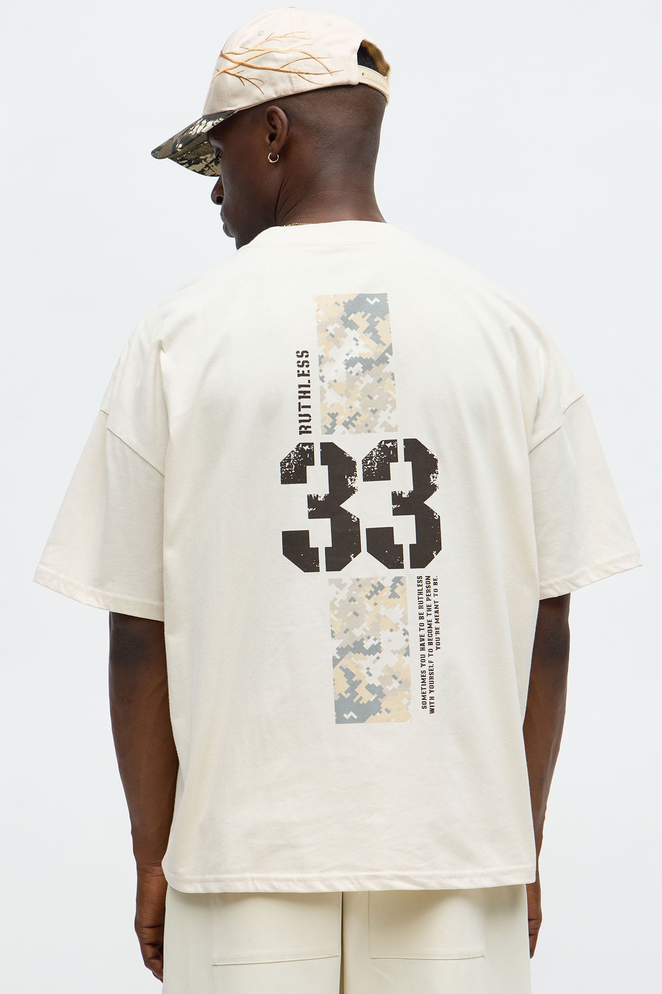 Ruthless Tactics Oversized Short Sleeve Tee - Off White