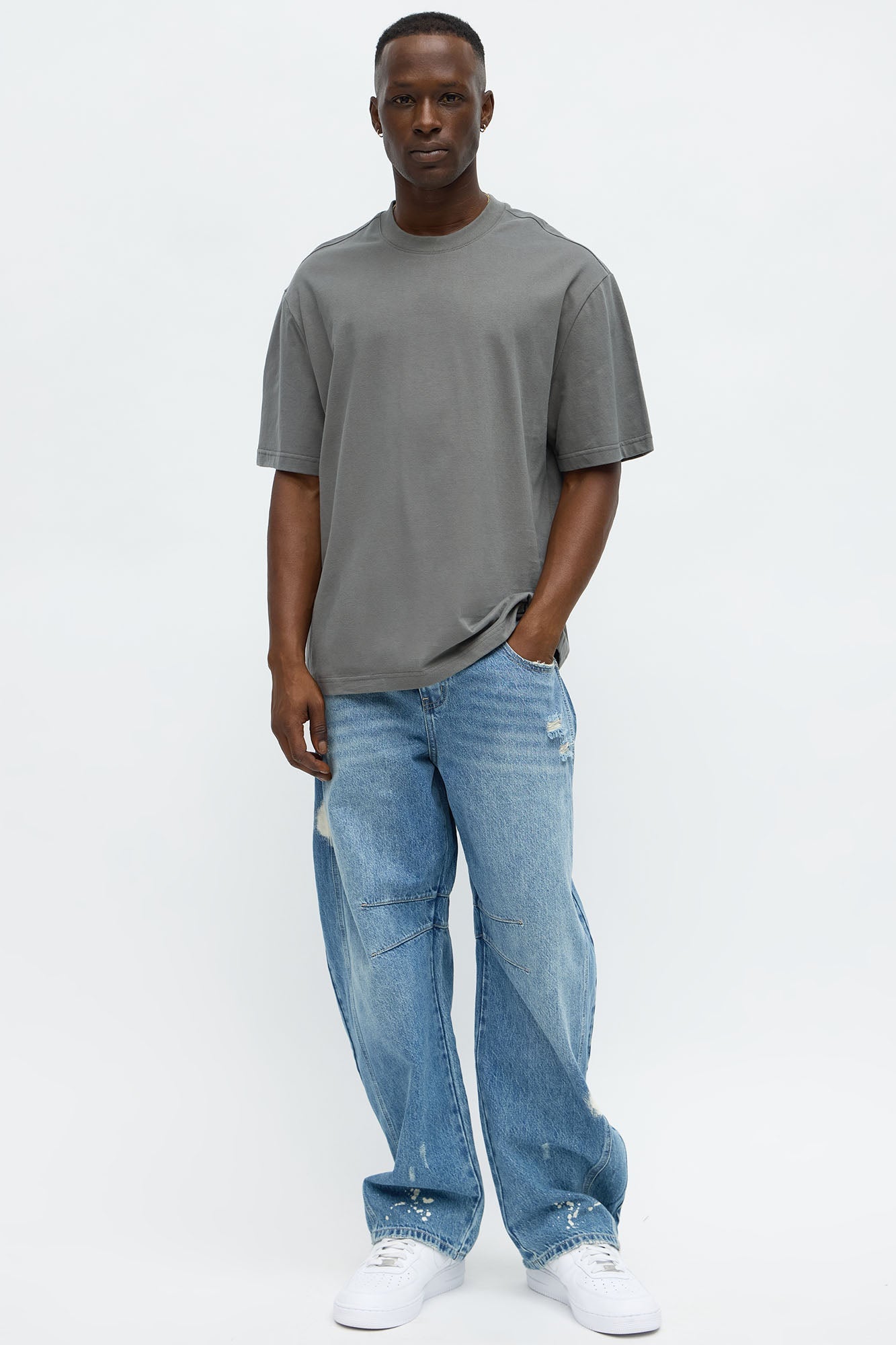 Premium Relaxed Soft Cotton Tee - Dark Grey