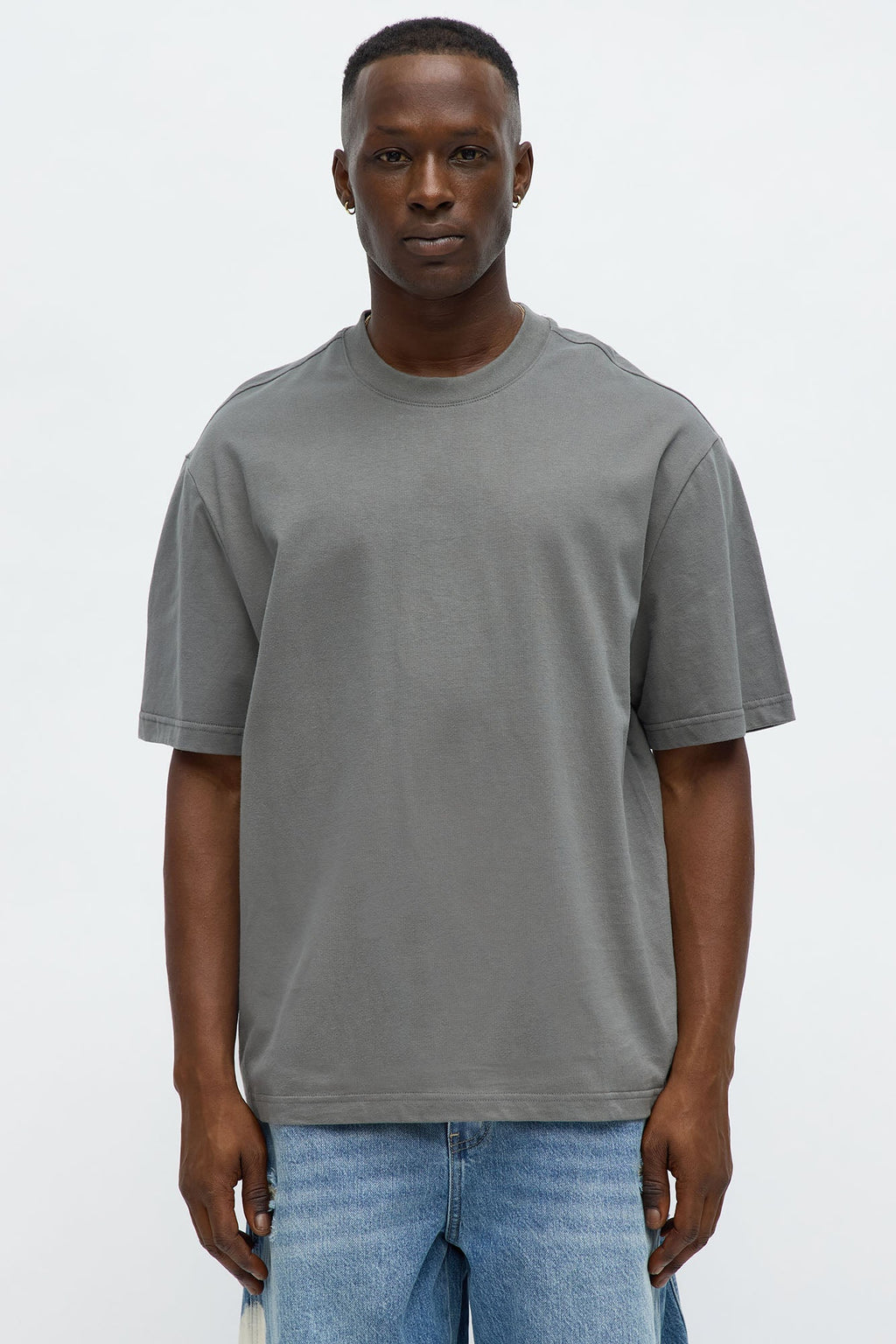 Premium Relaxed Soft Cotton Tee - Dark Grey