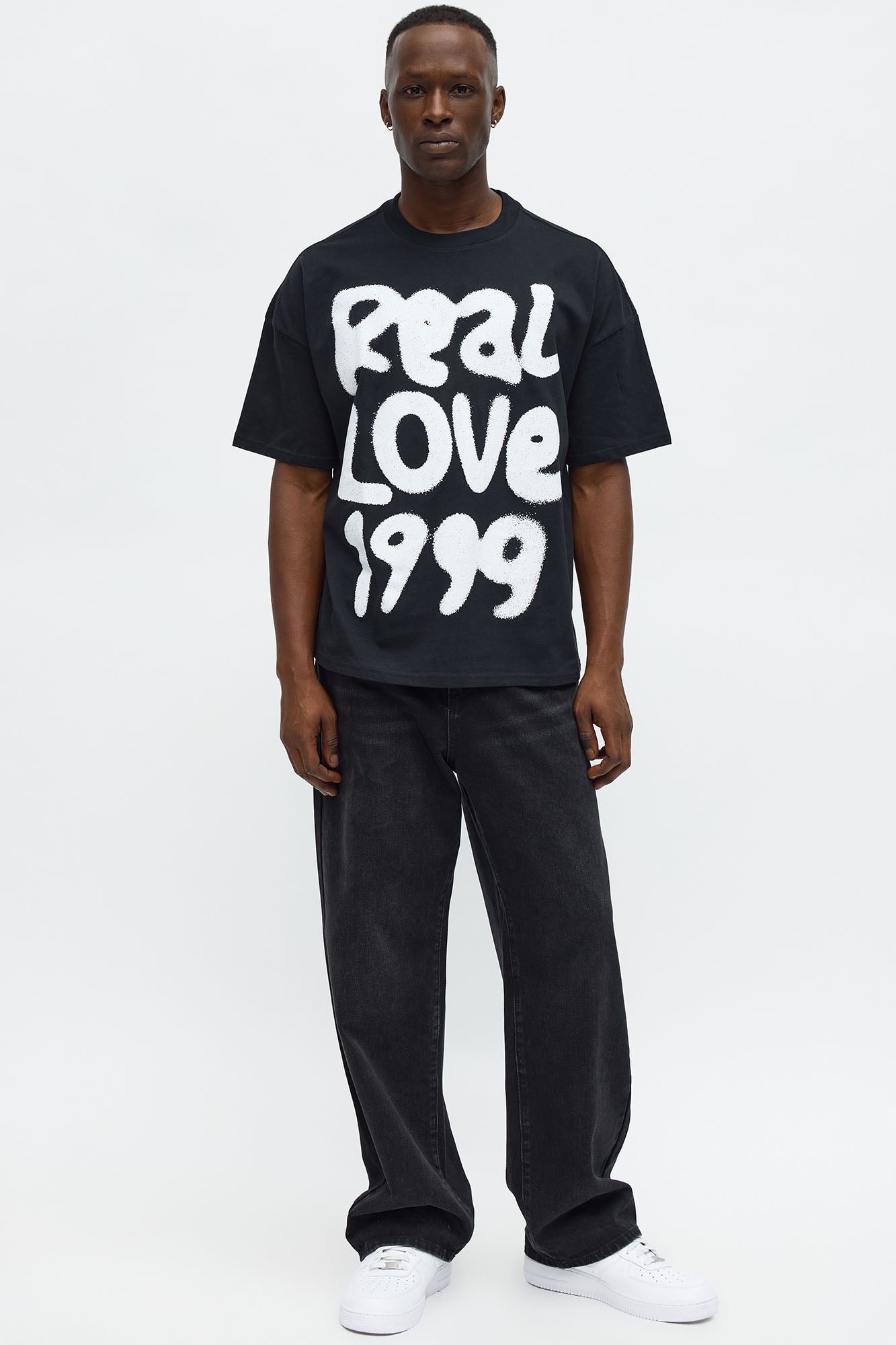 Real Love 1999 Oversized Short Sleeve Tee - Black
