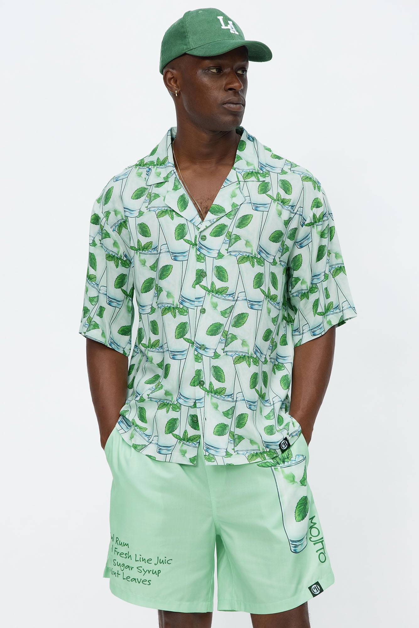Mojito Button Up Shirt - Green/combo