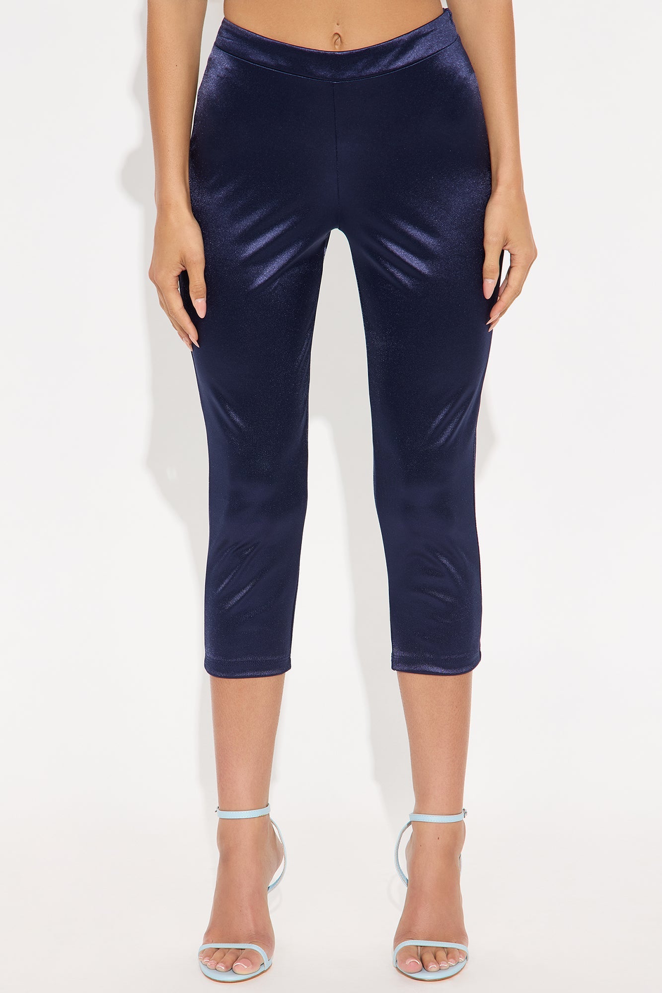 Selene Satin Capri Pant 21″ - Navy