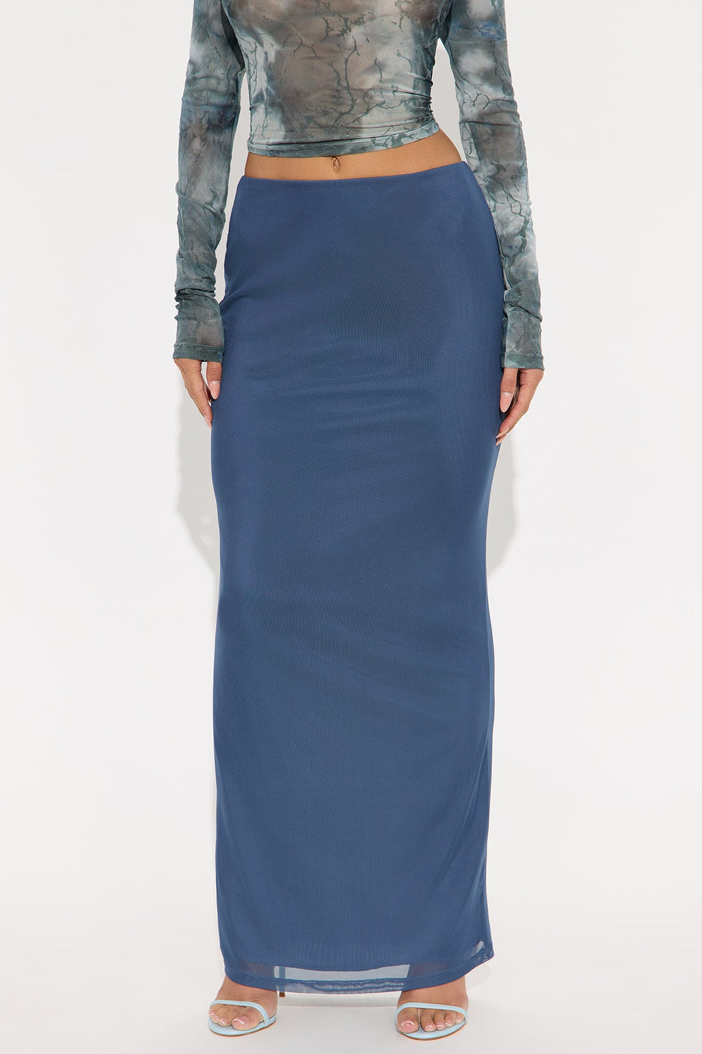 Emmeline Mesh Maxi Skirt - Midnight Blue