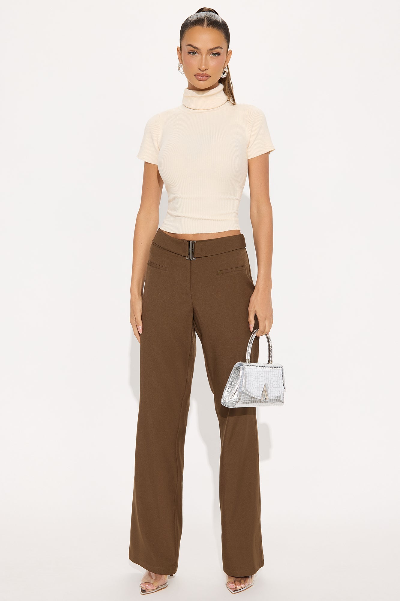 Bundled Up Short Sleeve Turtle Neck Sweater - Cream