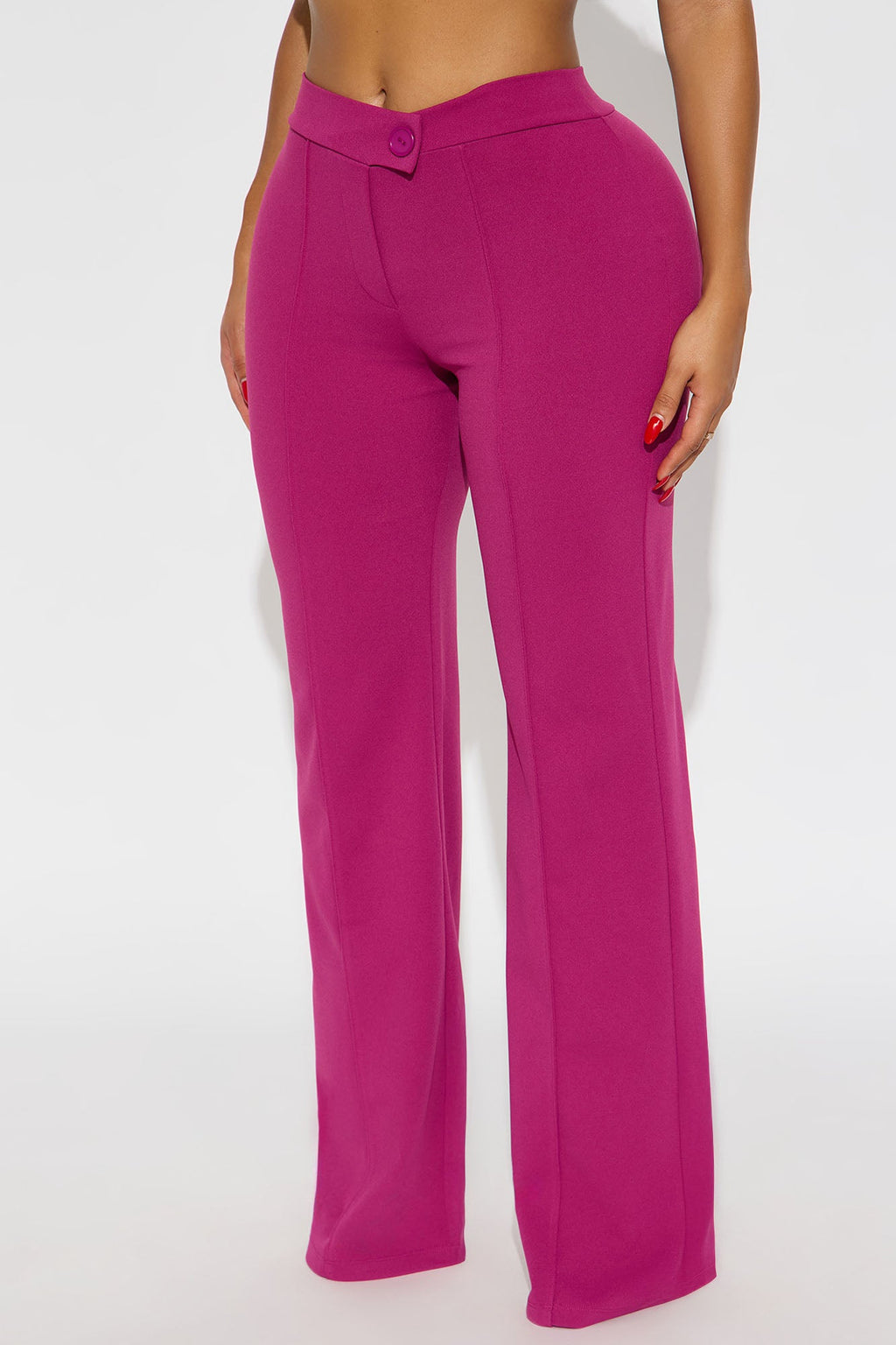 Call It Even Wide Leg Dress Pants - Raspberry