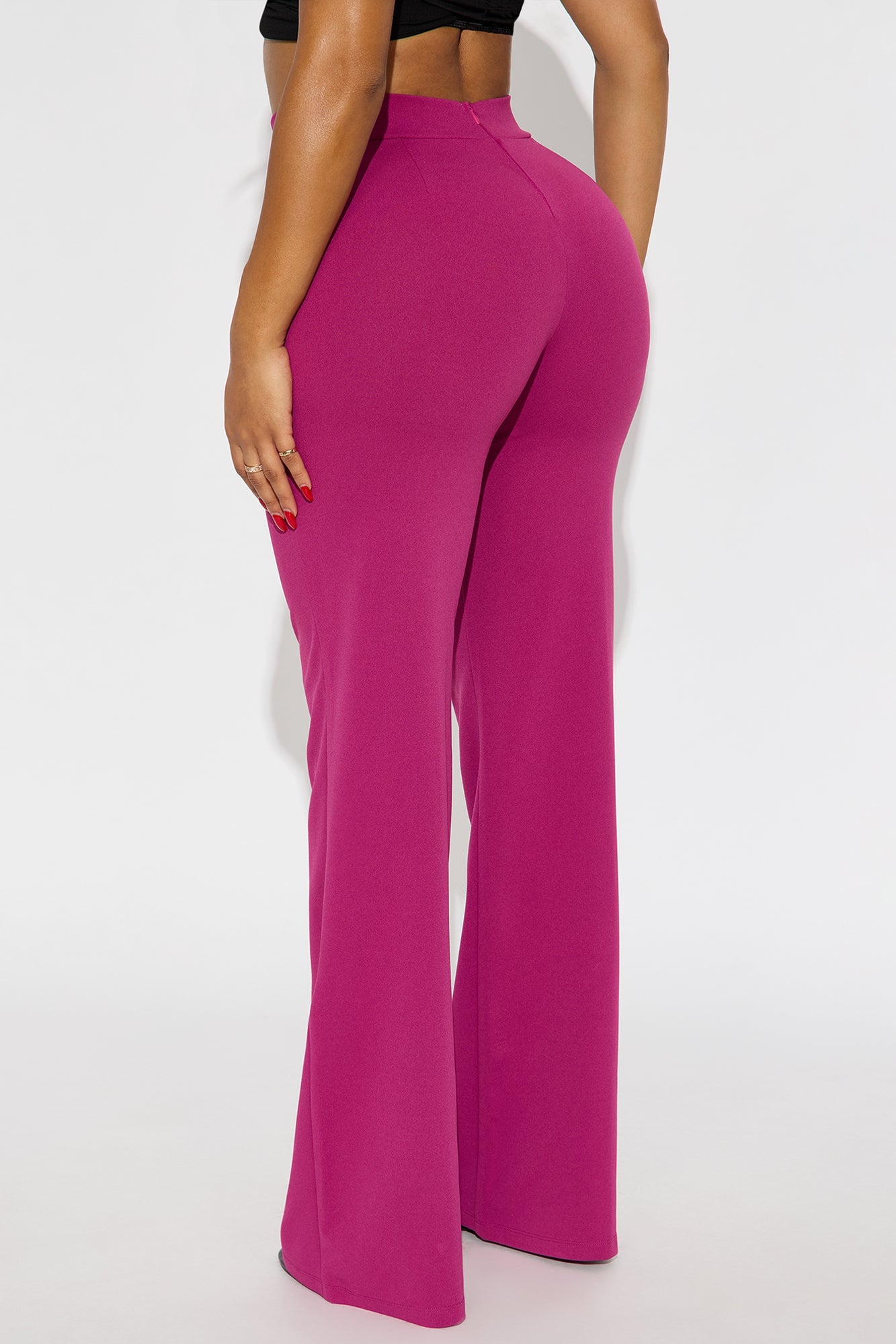 Call It Even Wide Leg Dress Pants - Raspberry