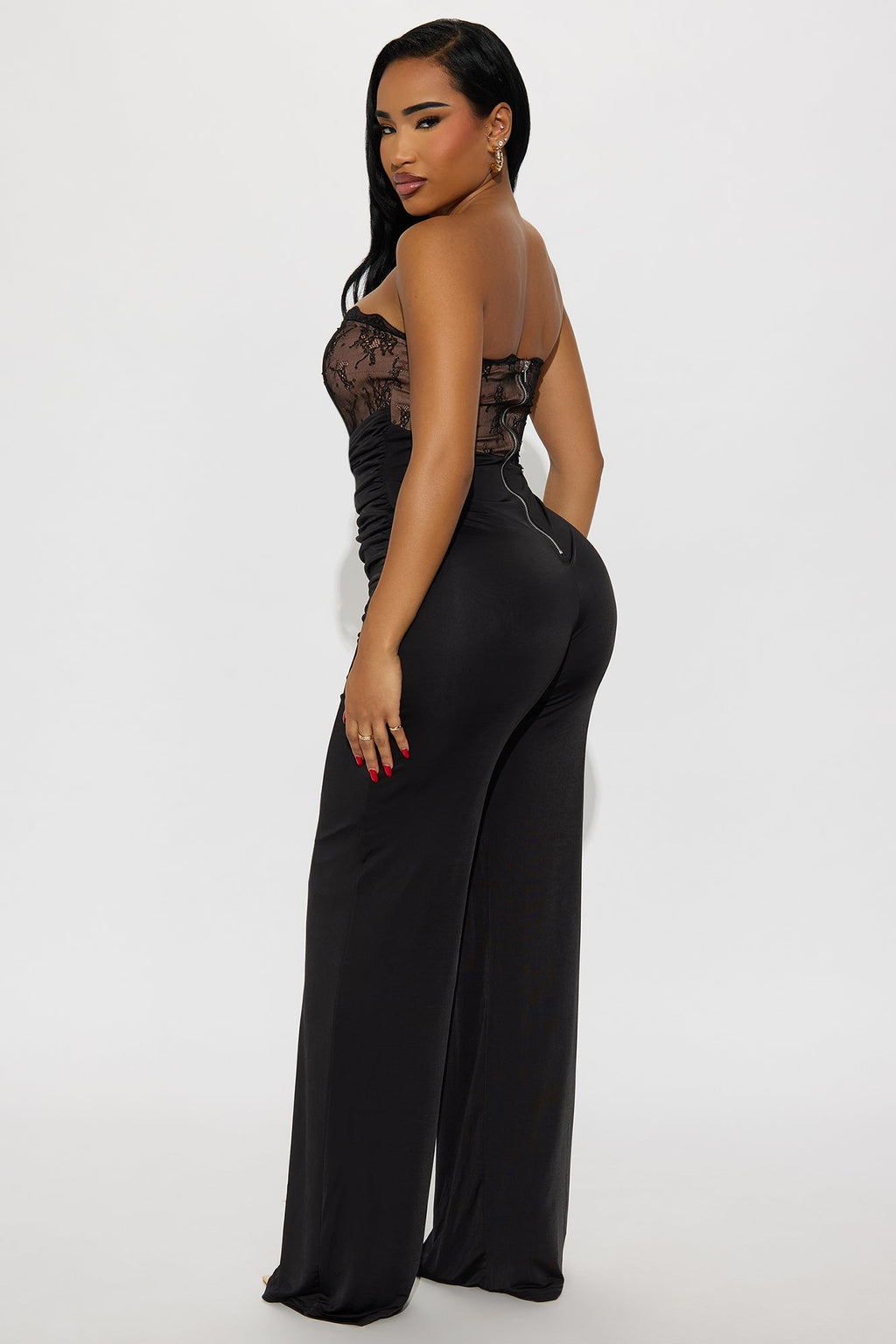 Aitana Lace Corset Jumpsuit - Black