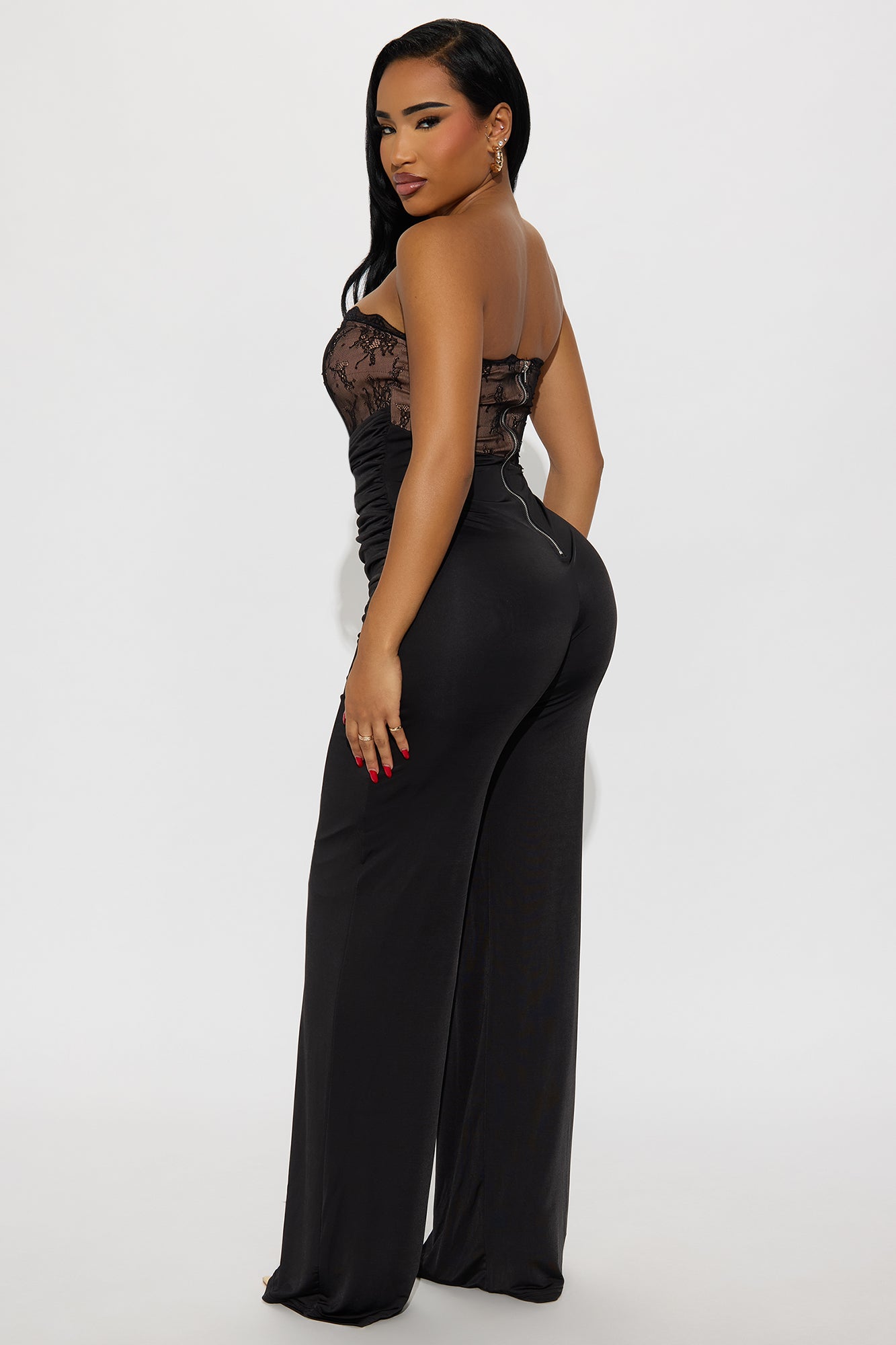 Aitana Lace Corset Jumpsuit - Black