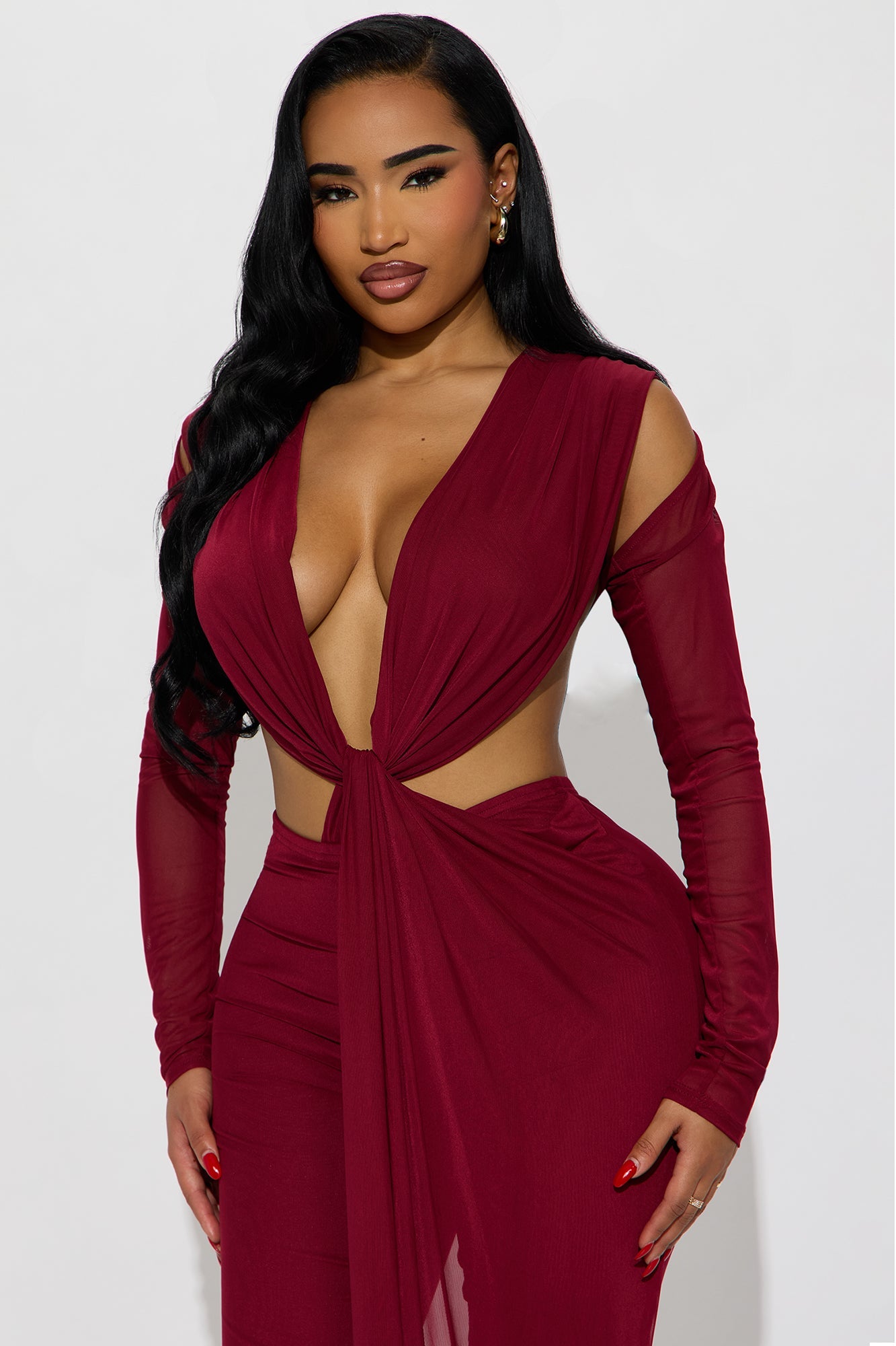 Soleil Straight Leg Jumpsuit - Burgundy