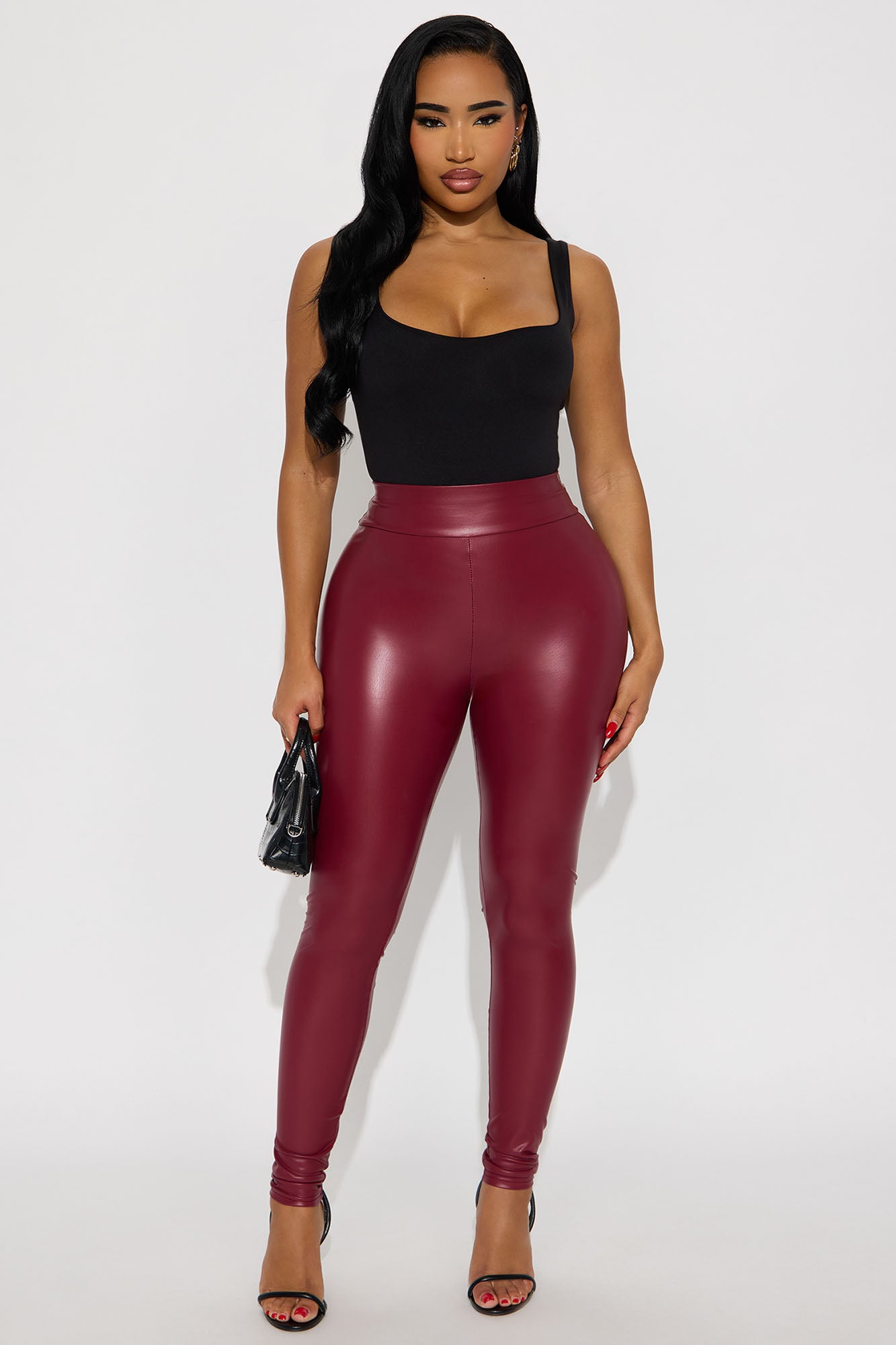 Like What You See Faux Leather Legging - Burgundy 
