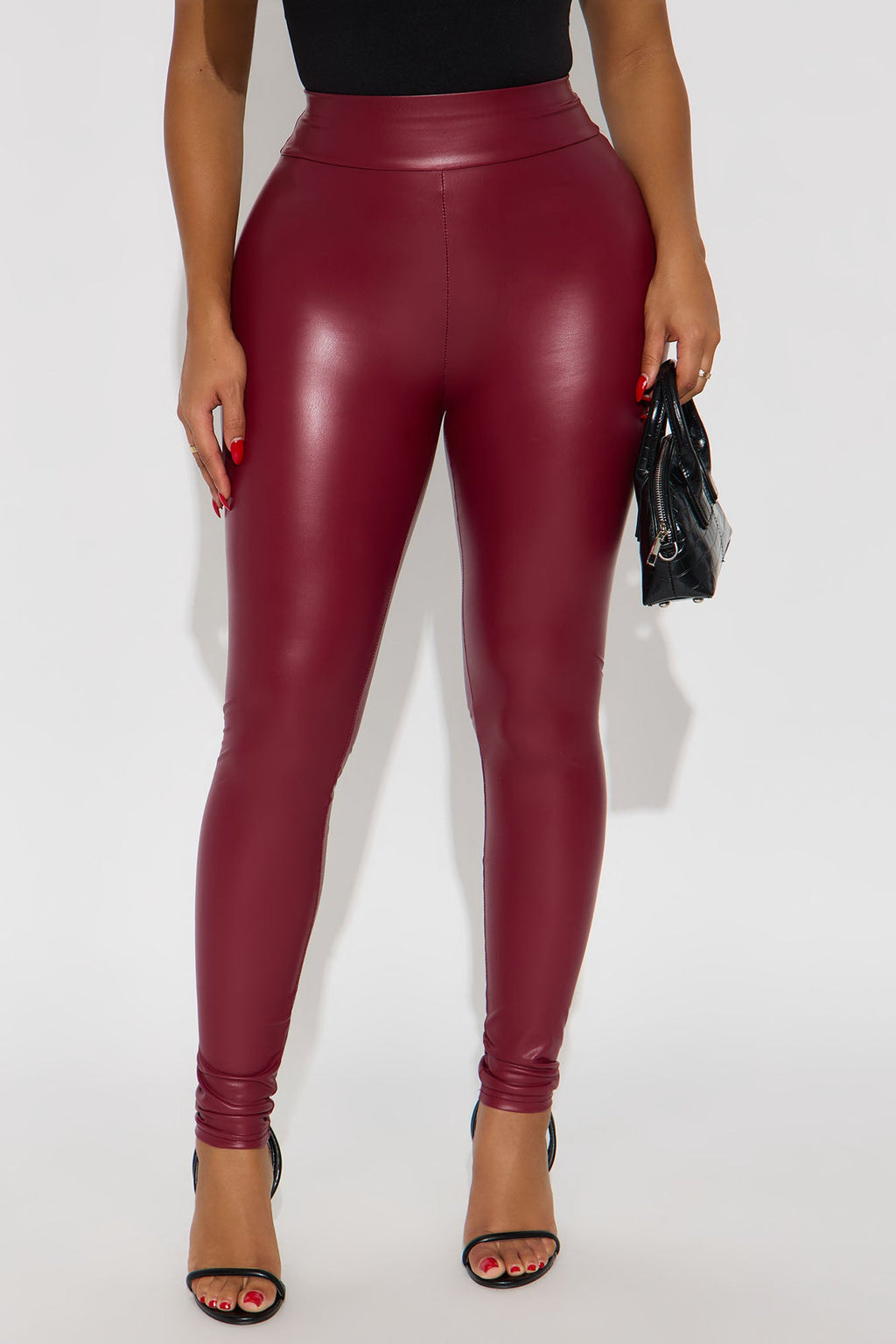 Like What You See Faux Leather Legging - Burgundy 