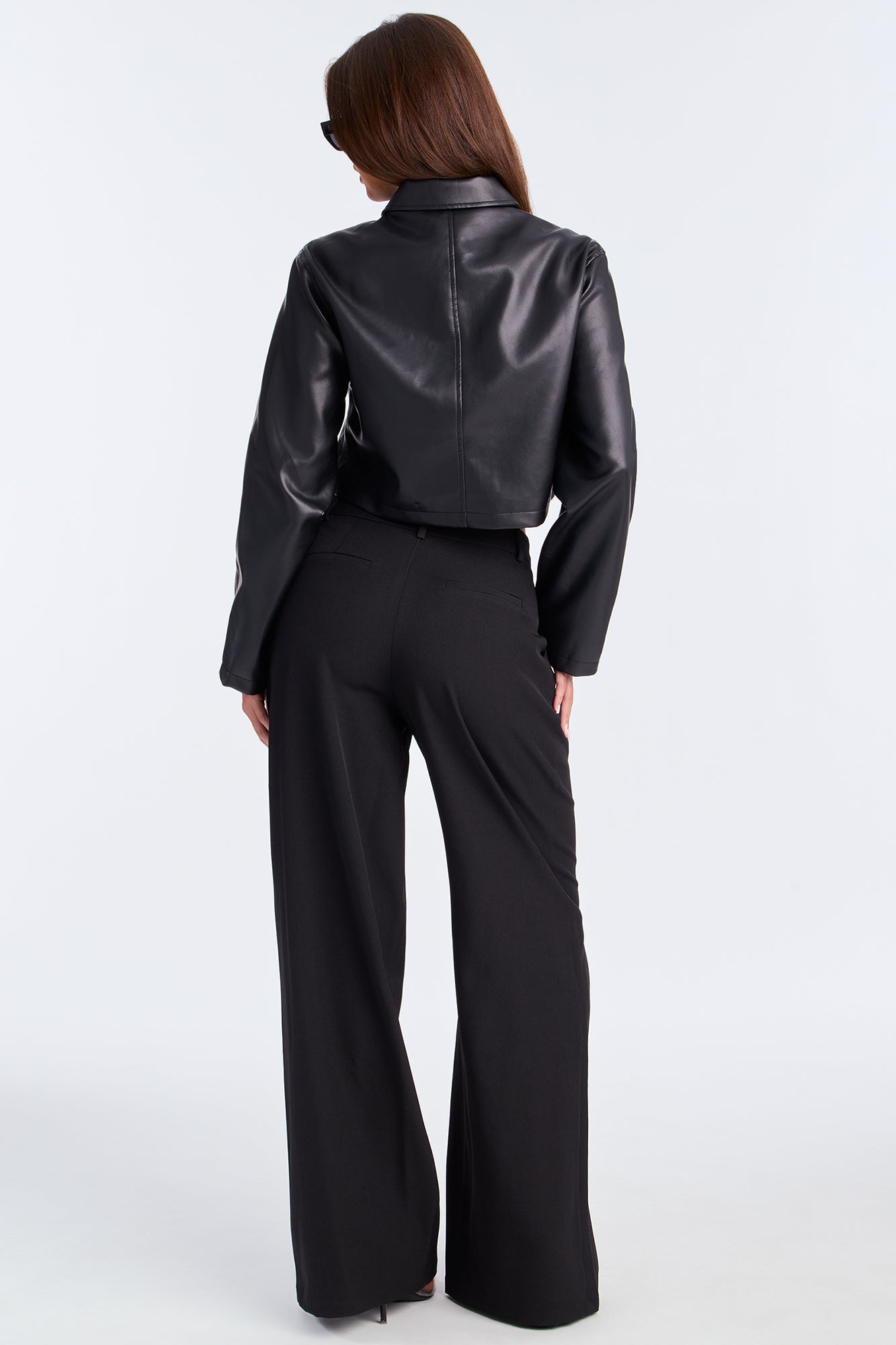 Cynthia Wide Leg Trouser Pant 33″ - Black