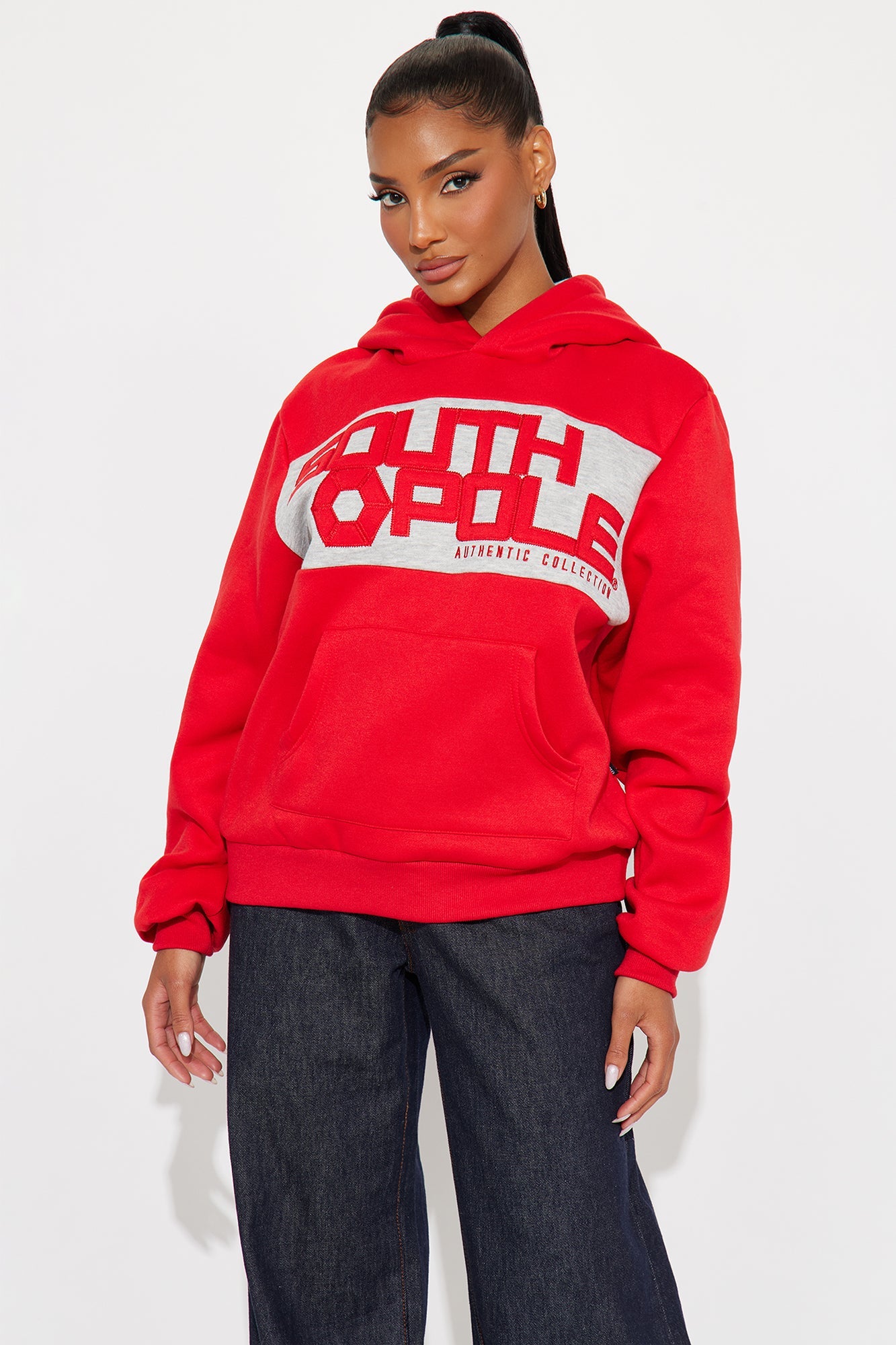Southpole Signature Oversized Hoodie - Red