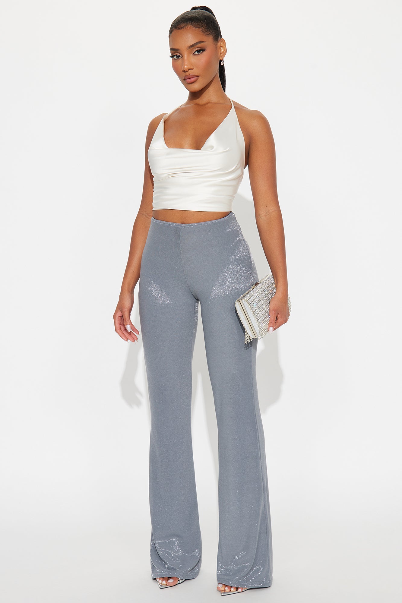 Star Of The Night Shimmer Flare Pant 33″ - Grey