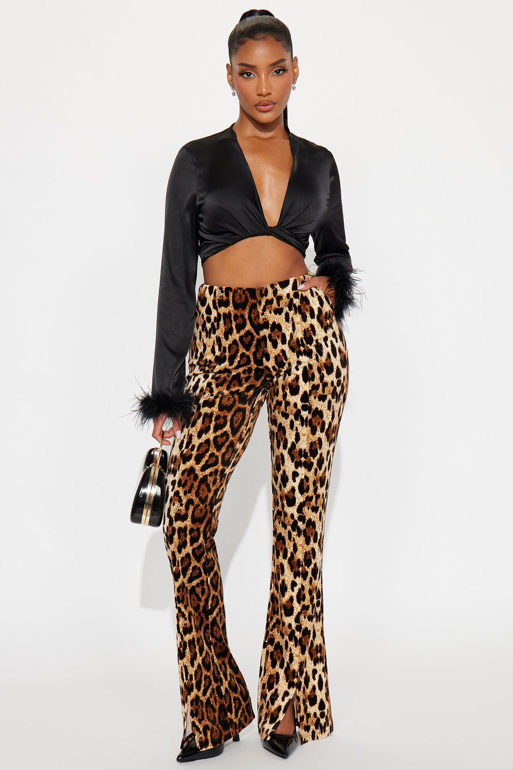 Feeling Fierce Velvet Leopard Pant - Leopard