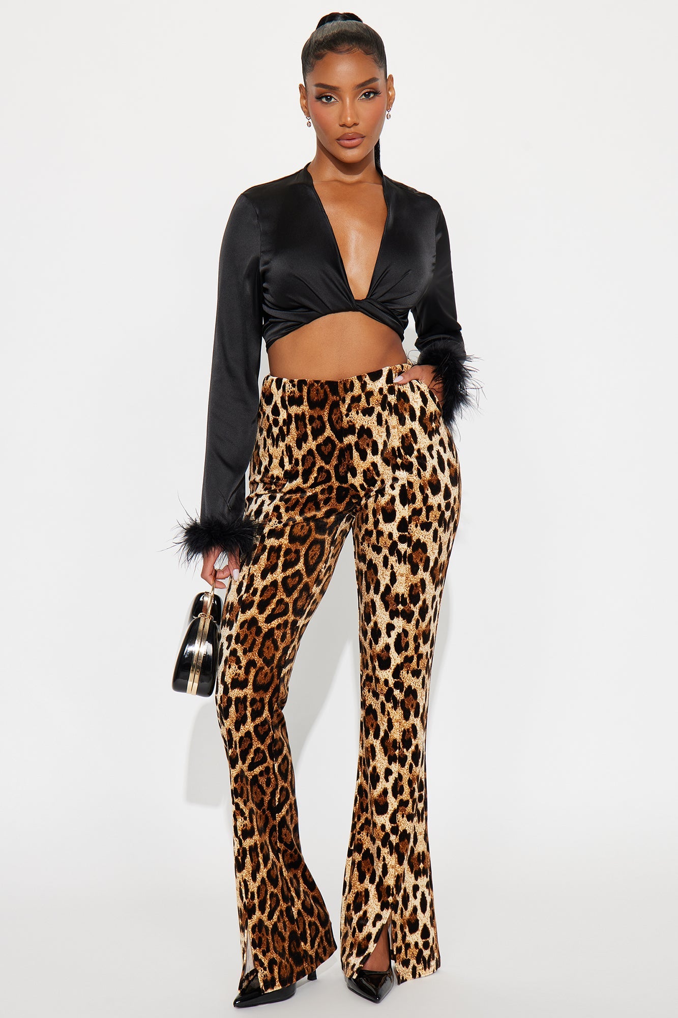 Feeling Fierce Velvet Leopard Pant - Leopard