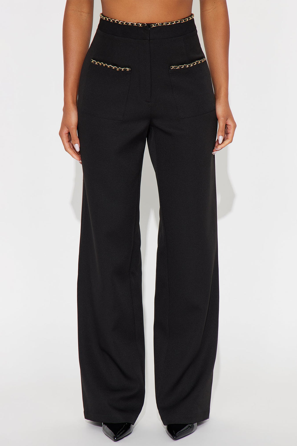Sania Wide Leg Trouser Pant 33″ - Black 