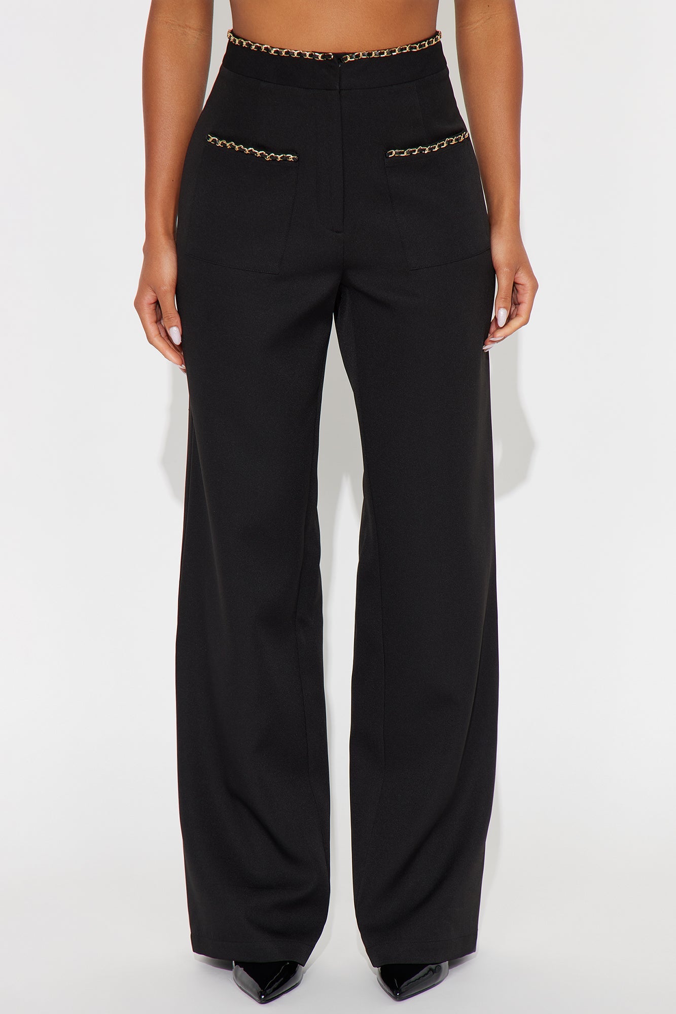 Sania Wide Leg Trouser Pant 33″ - Black 
