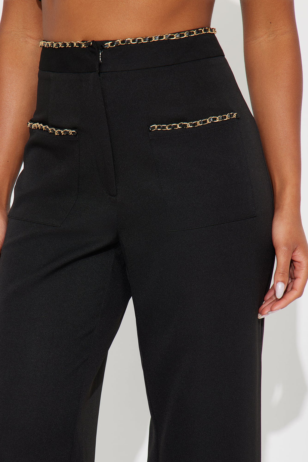 Sania Wide Leg Trouser Pant 33″ - Black 