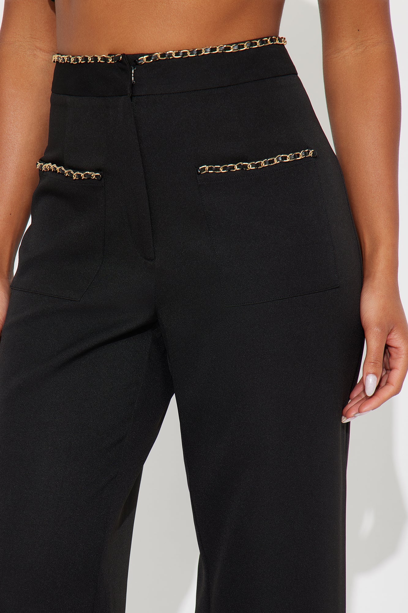 Sania Wide Leg Trouser Pant 33″ - Black 