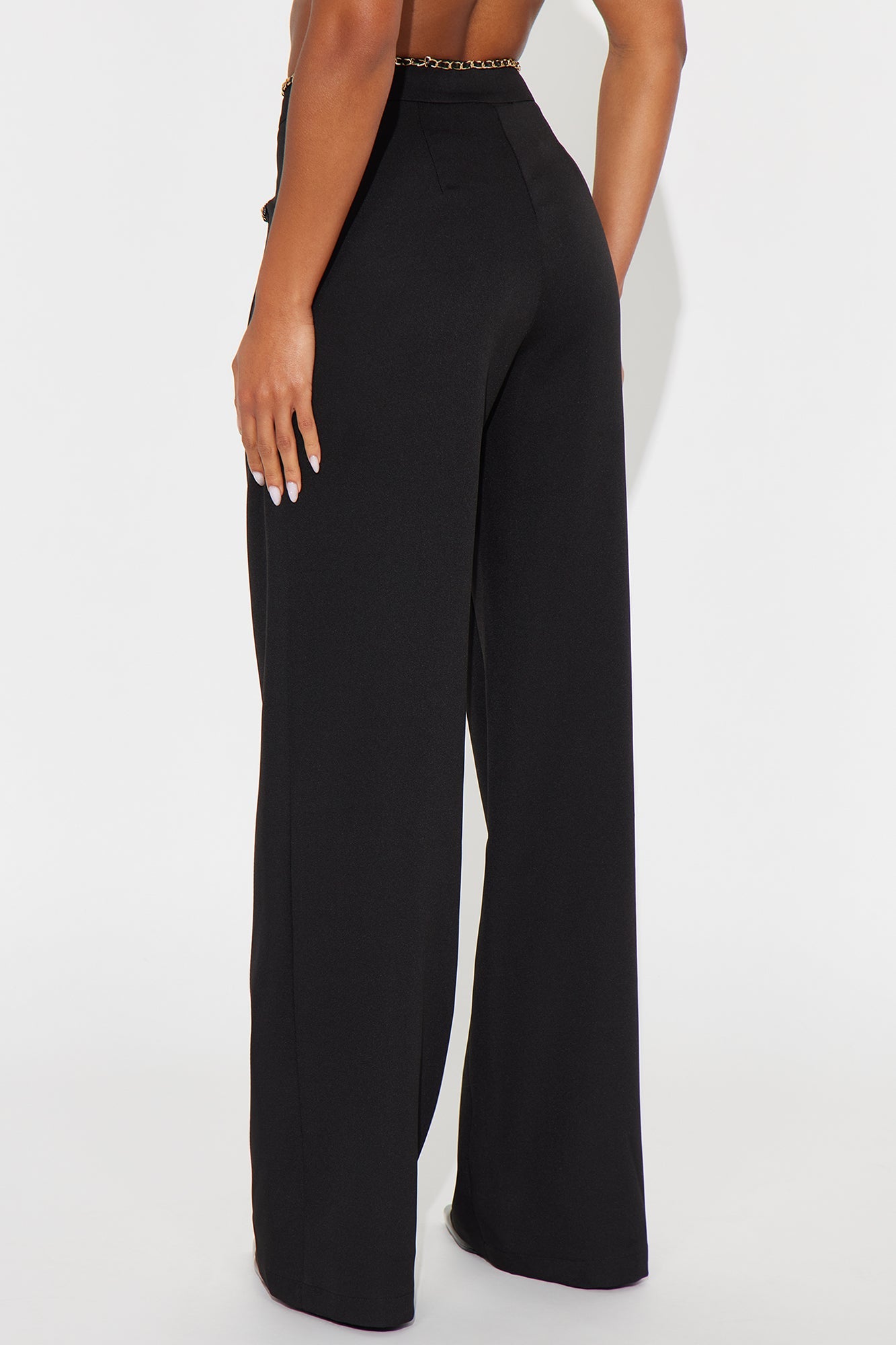Sania Wide Leg Trouser Pant 33″ - Black 