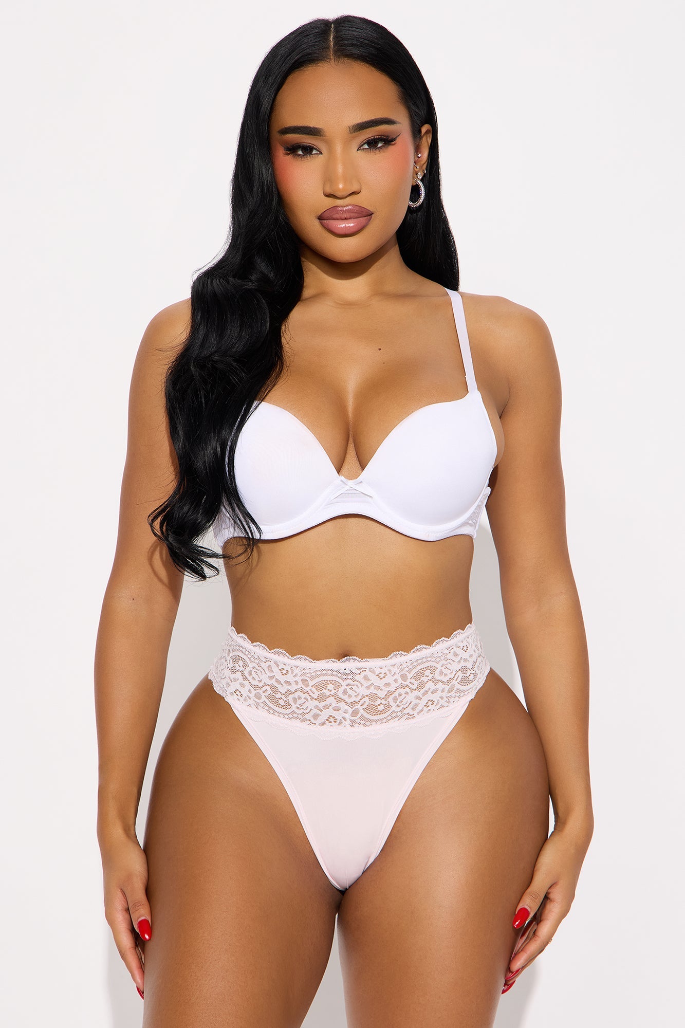 Let Me Live Lace High Waist Thong Panty - Pink