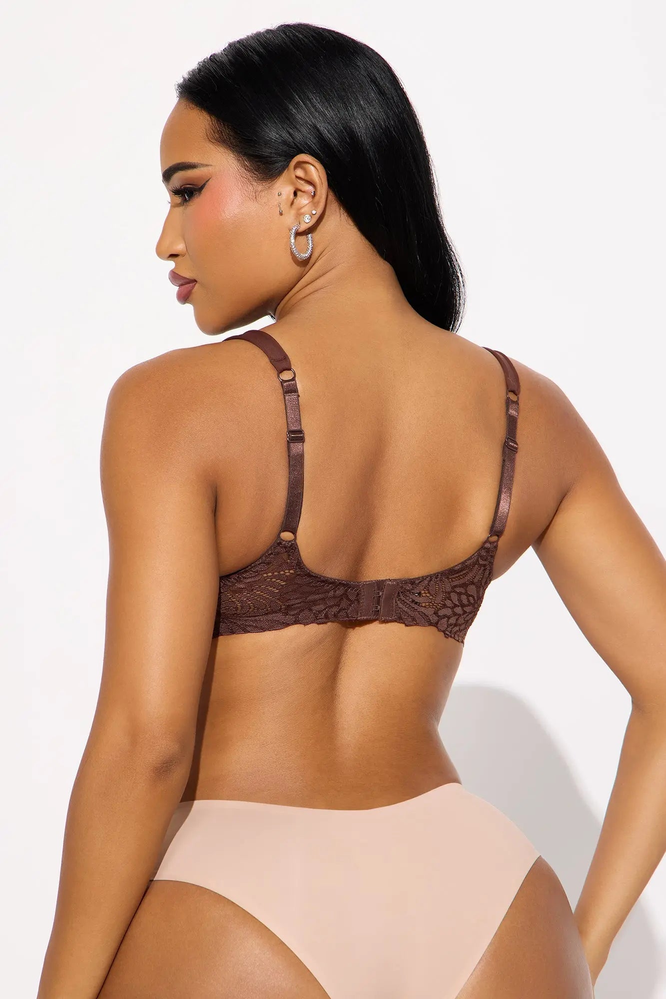 Hold Me Right Lightly Padded Comfort Strap T Shirt Bra - Brown 