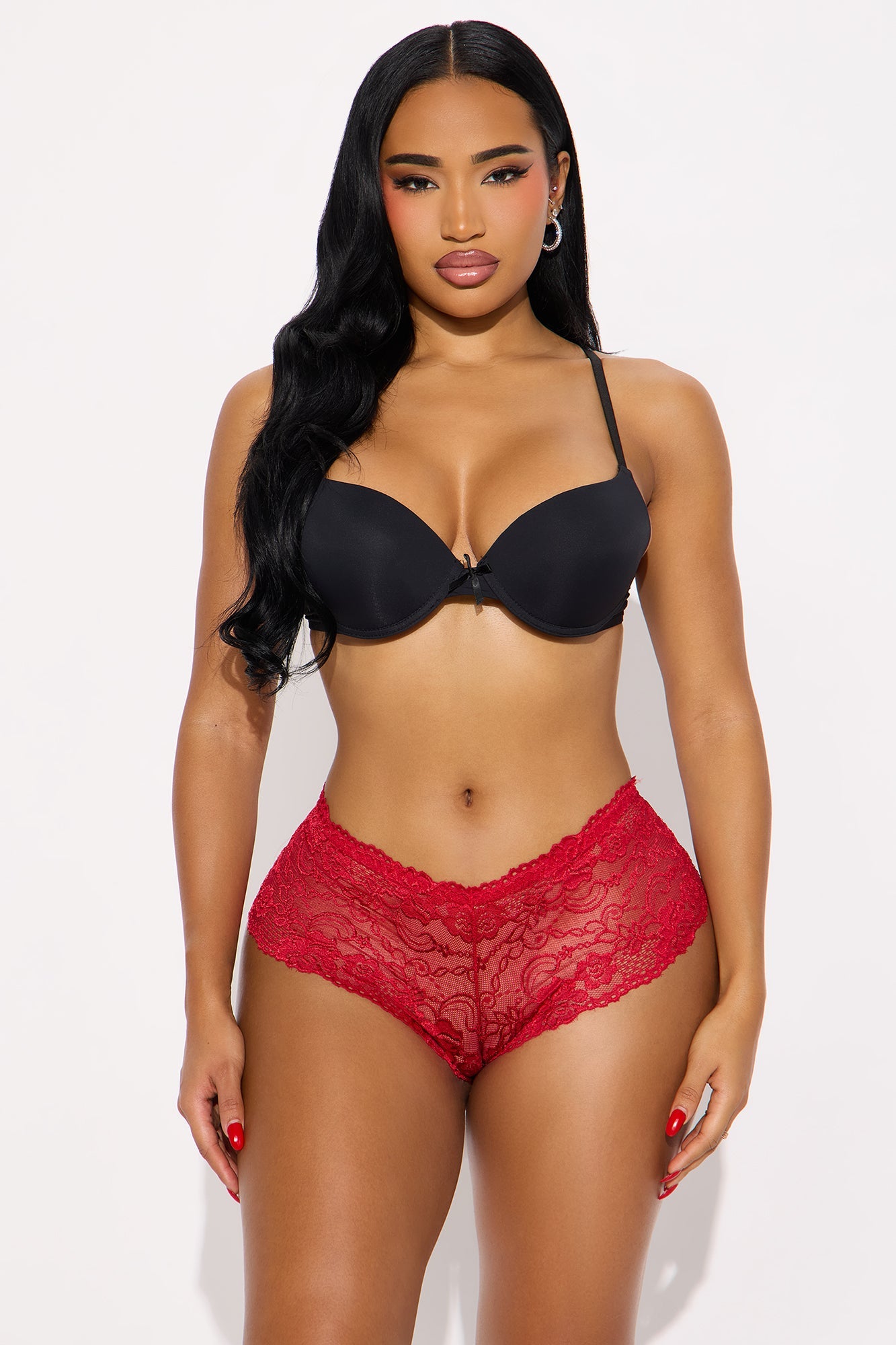 Can't Forget You Lace Cheeky Panty - Red 