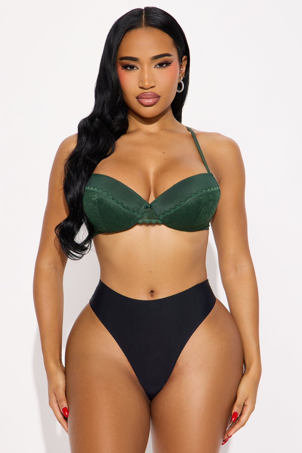 Handle With Care Push Up Demi Bra - Hunter Green