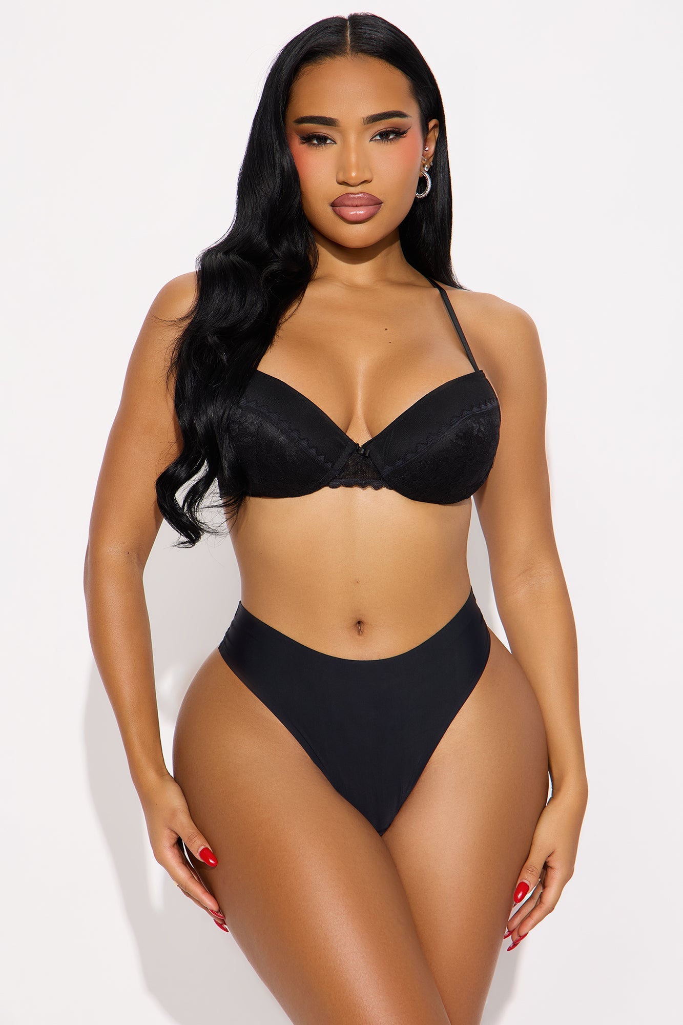 Handle With Care Push Up Demi Bra - Black