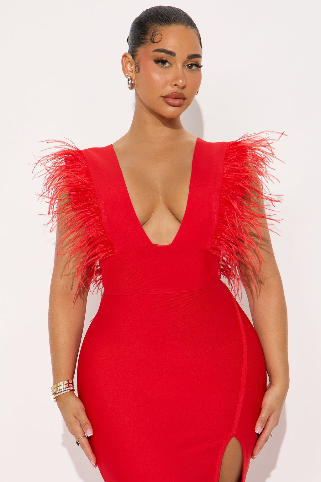 Dinner In Milan Bandage Midi Dress - Red