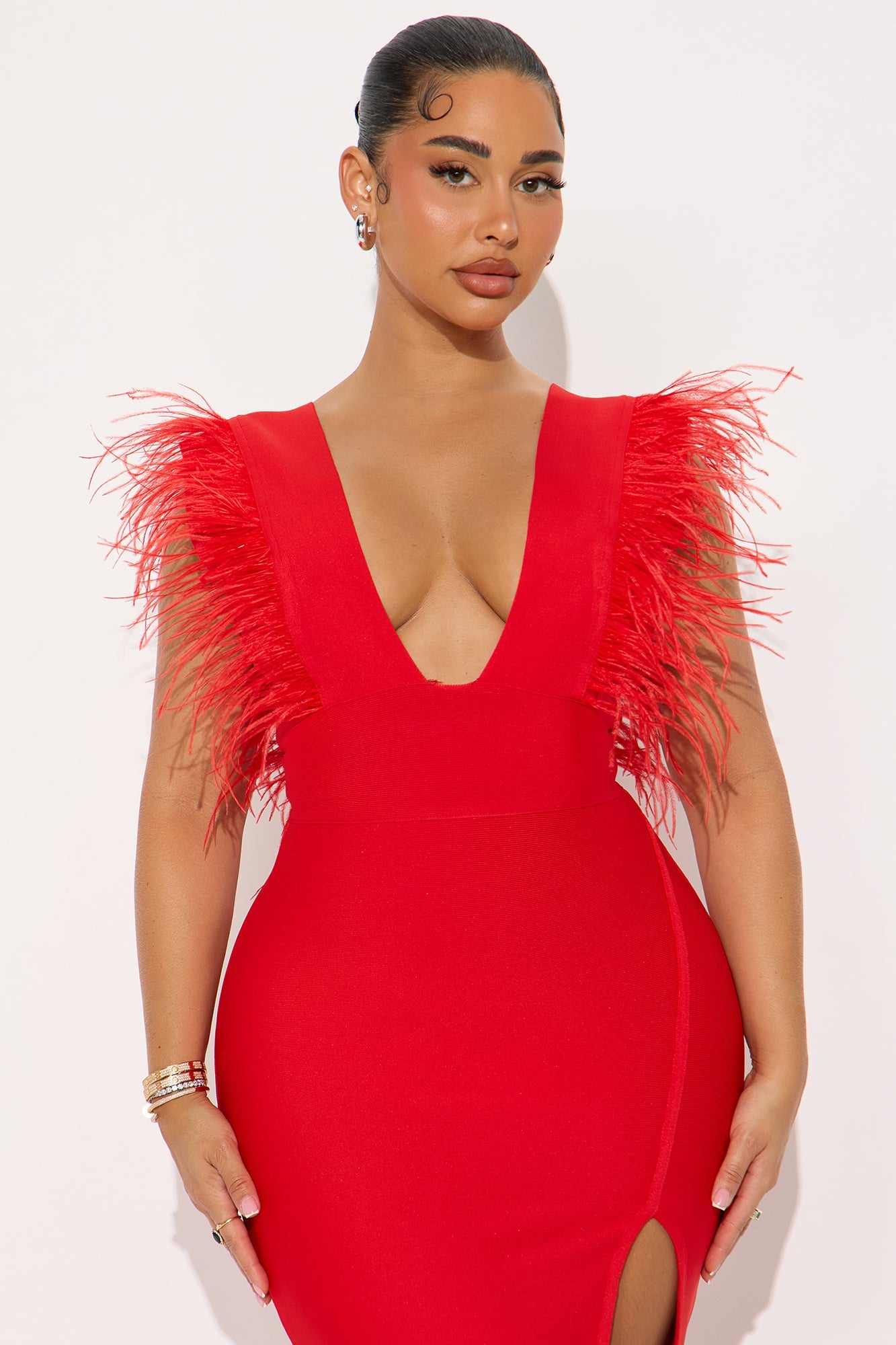 Dinner In Milan Bandage Midi Dress - Red