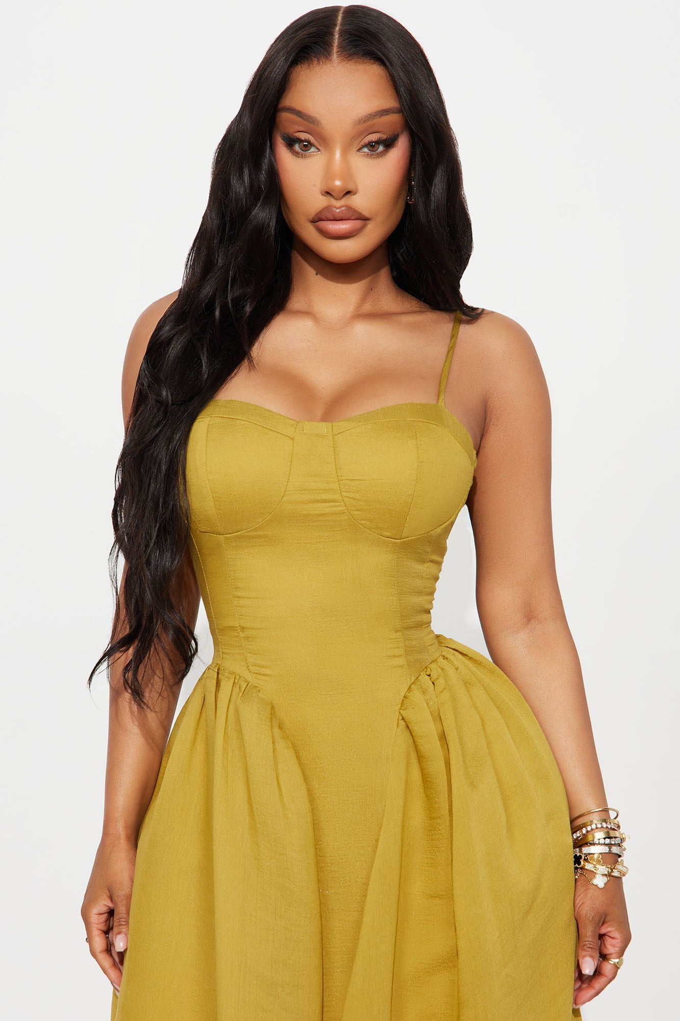 Myndi Flare Maxi Dress - Chartreuse