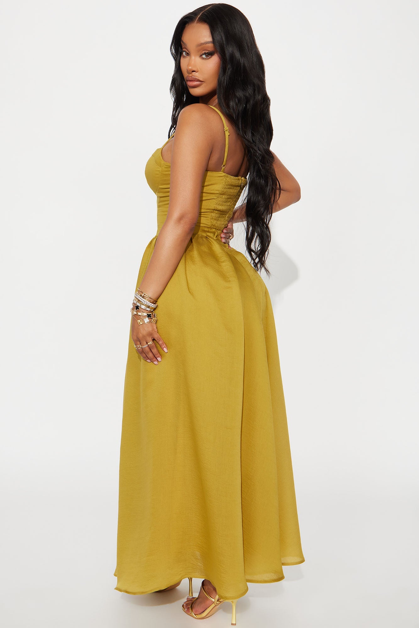 Myndi Flare Maxi Dress - Chartreuse