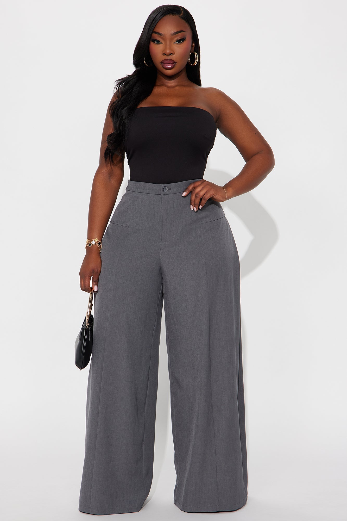 Carmina Wide Leg Pant 33″ - Charcoal
