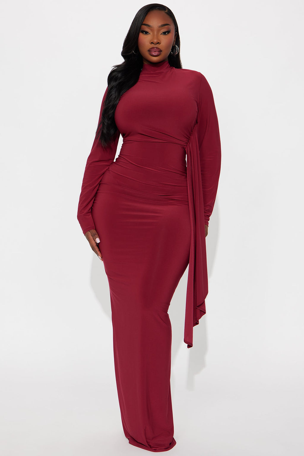Ackens Snatched Maxi Dress - Burgundy