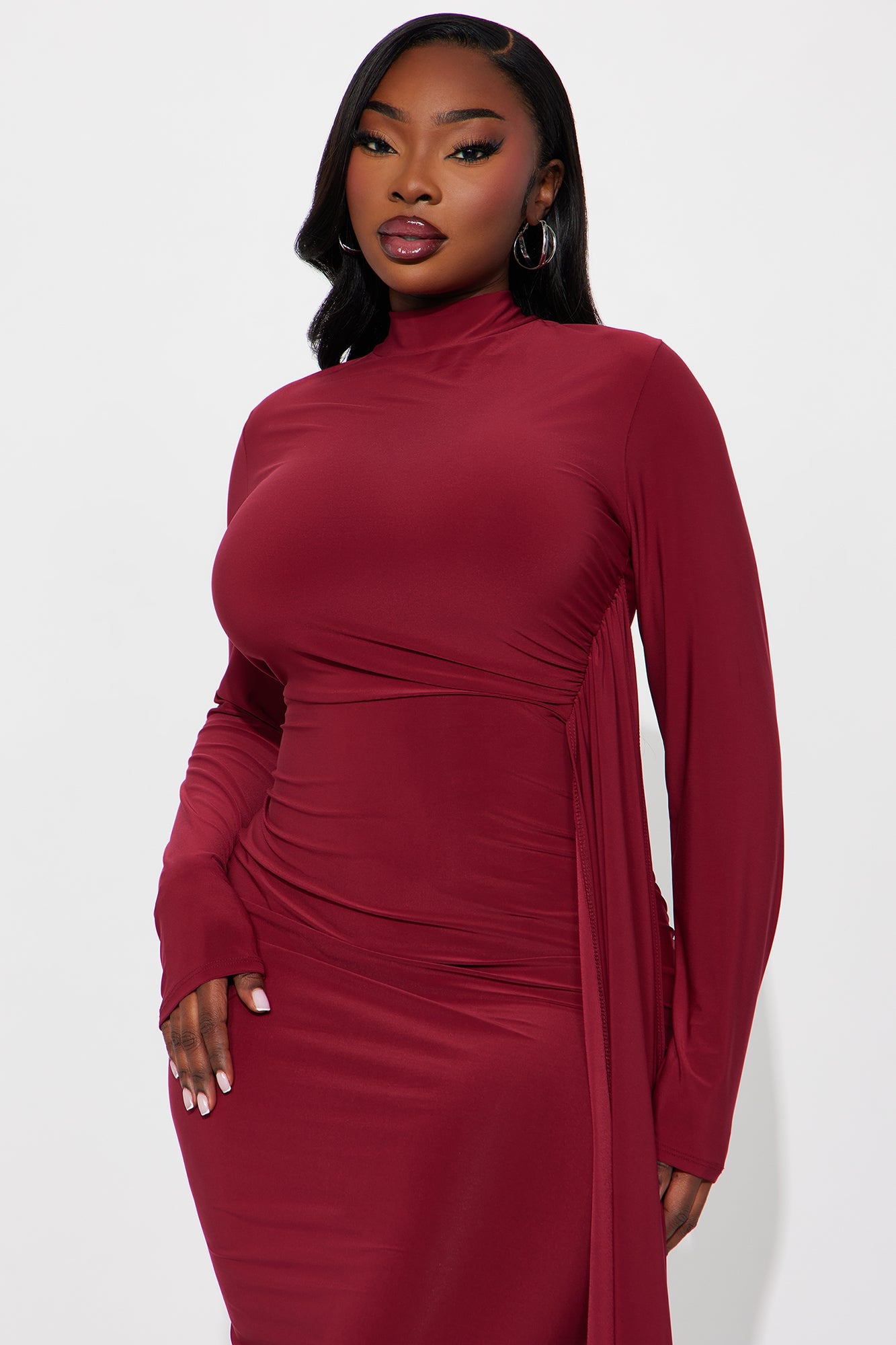 Ackens Snatched Maxi Dress - Burgundy