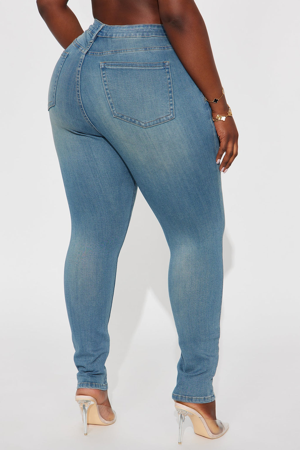 Do My Best Premium Low Waist Skinny Jeans - Vintage Wash