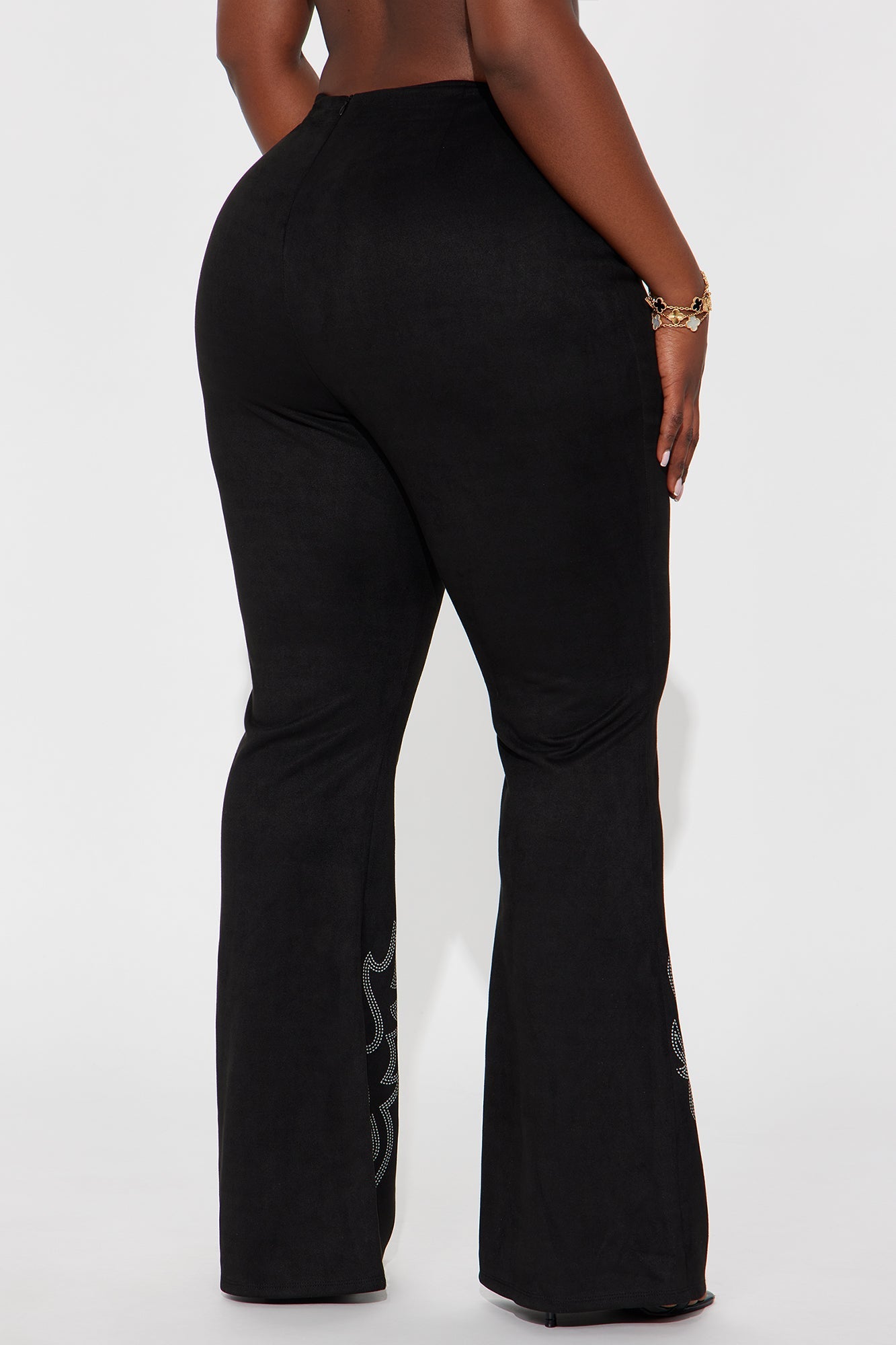 Southern Charm Faux Suede Flare Pant - Black