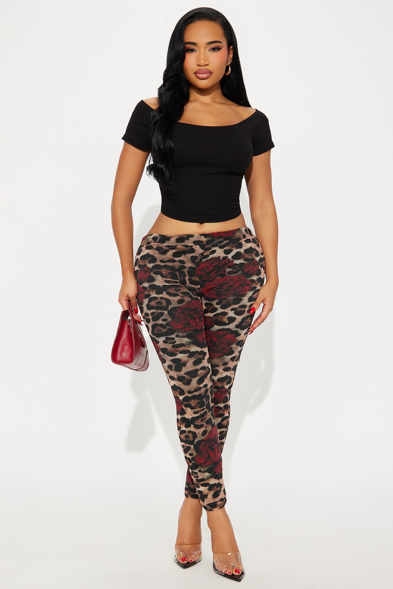 Gone Wild Leopard Lined Mesh Legging - Brown/combo